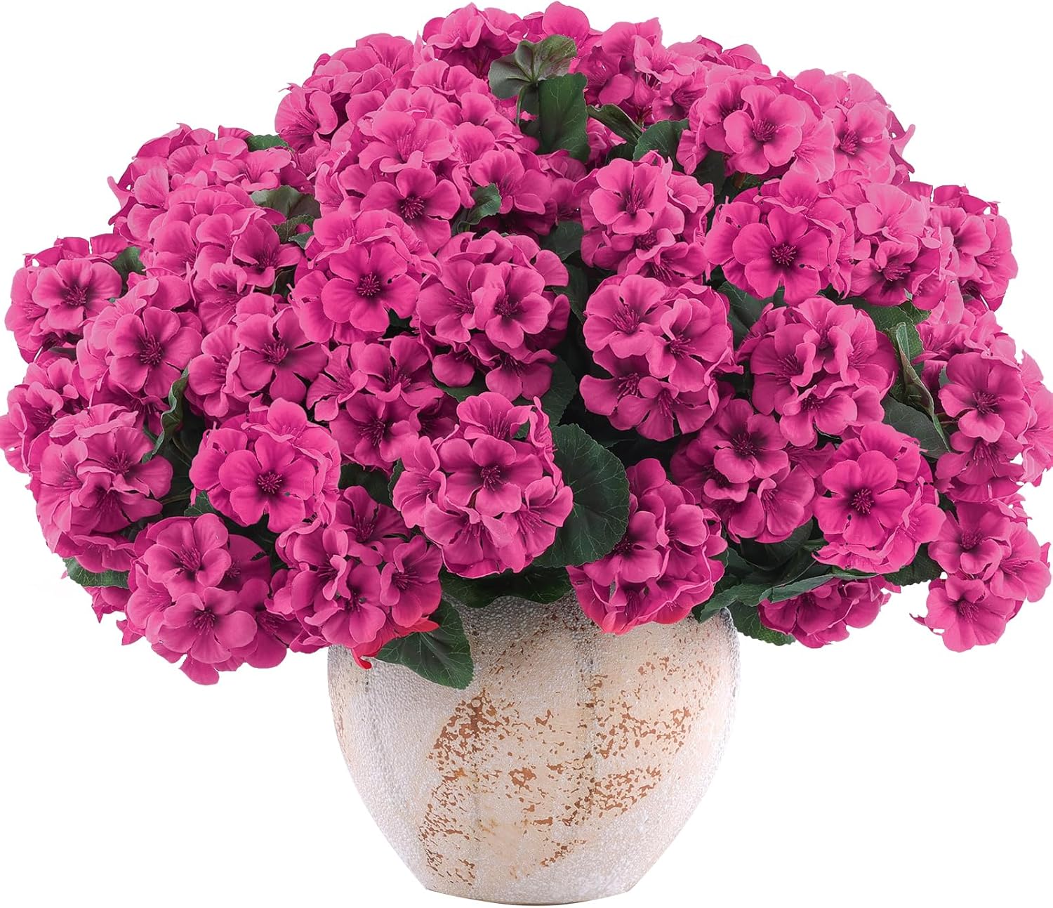 Hananona Artificial Geranium Flowers for Outdoors Geranium Silk Flowers Outdoor UV Resistant Garden Plants Faux Flowers for Home Kitchen Table Centerpieces Decor (12, Rose Red)