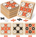 Libima 12 Pcs Wooden Tic Tac Toe Game Mini Family Board Games Classical Puzzle Chess Tabletop Teaches Strategy & Focus, Gifts for Halloween/Road Trip/Travel/Christmas Strategy Toys(Classic Color)