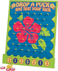 Fun Express 16" x 20" Tropical Luau Multicolor Wood Tabletop Disc Drop Game - 8 Pieces in Set - Great for Vacation Bible School, Birthday Parties and Luaus