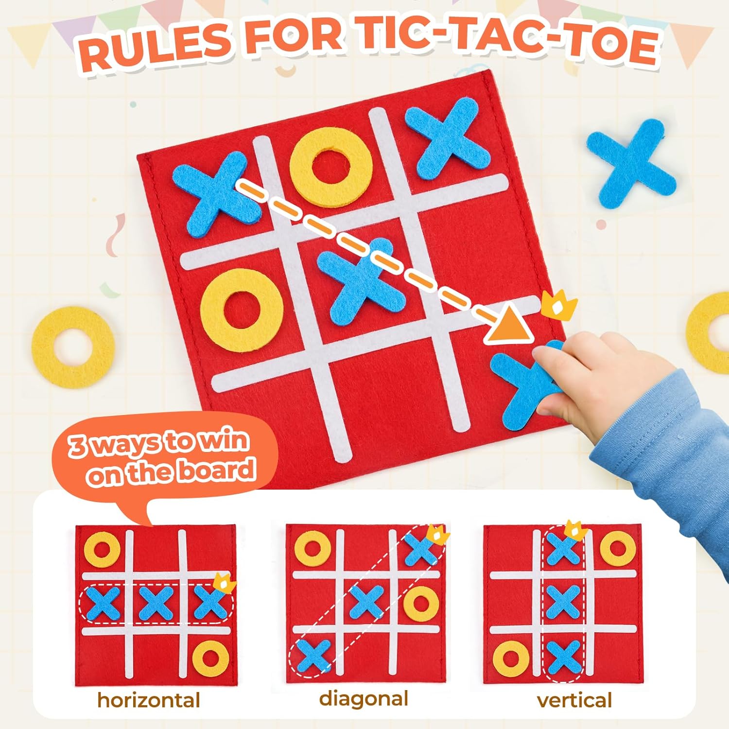 JoyCat Tic Tac Toe Mini Board Game Toy for Kids and Family,Birthday Party Favors,Goody Bag,Fun Indoor Game Night Activity,Gifts for Students,Easy to Store(Bulk Pack of 12)