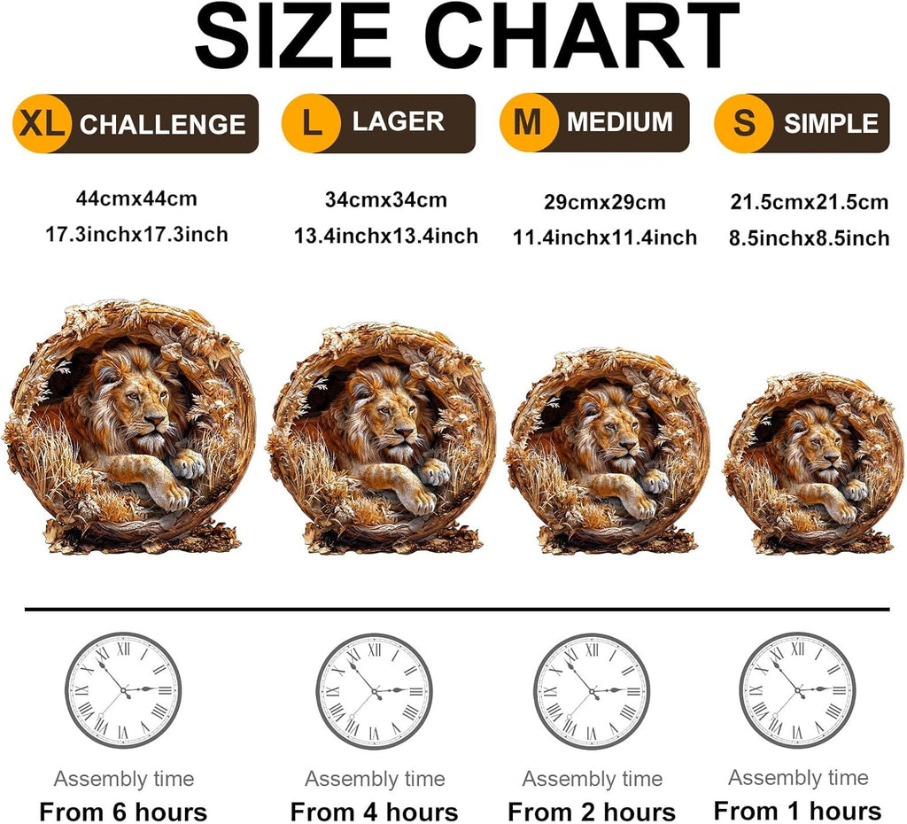 Wooden Puzzles for Adults, 3D Vision Effect Lion King Wooden Jigsaw Puzzles, 575 PCS Unique Shape Advanced Wood Puzzle Adult, 3D Effect Flat Puzzle Birthday Gifts Family Game (XL-17.3 * 17.3in)