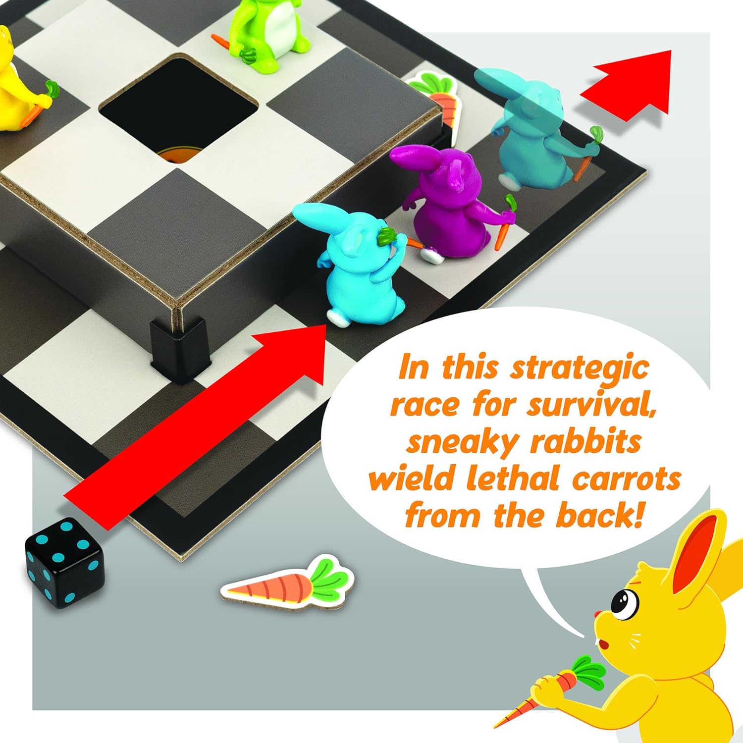 MindWare Stabbits: Strategic Bunny Battle Game – Beware of Backstabbing Rabbits with Lethal Carrots – Fun and Sneaky Board Game for 2-6 Players