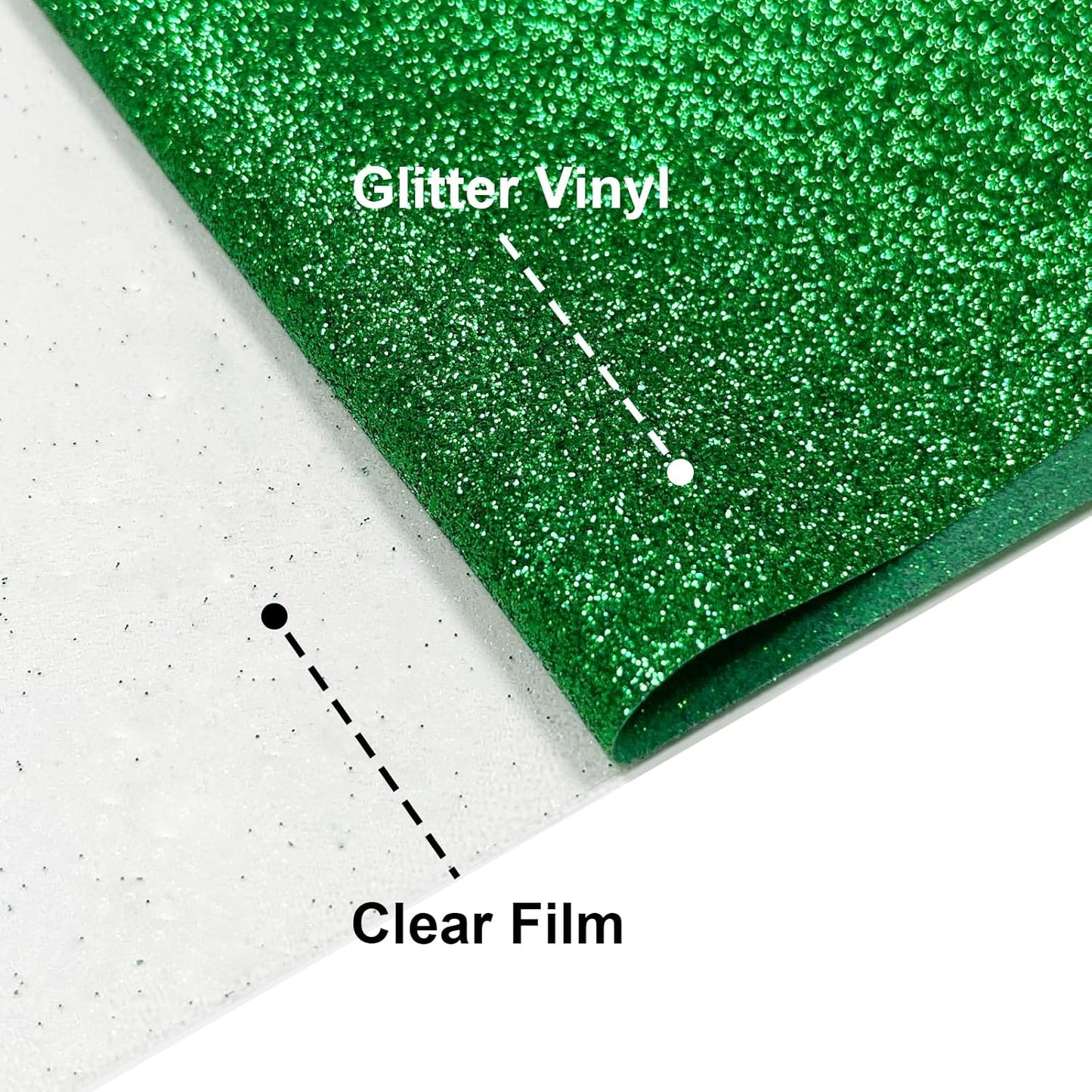 Christmas Green Glitter HTV Heat Transfer Vinyl, 12" x 8ft lron on Vinyl, for T-Shirt Ironing, Vinyl HTV Easy to Cut and Weed, The Best Choice for DIY Creativity. (Greener, 12" x 8ft)