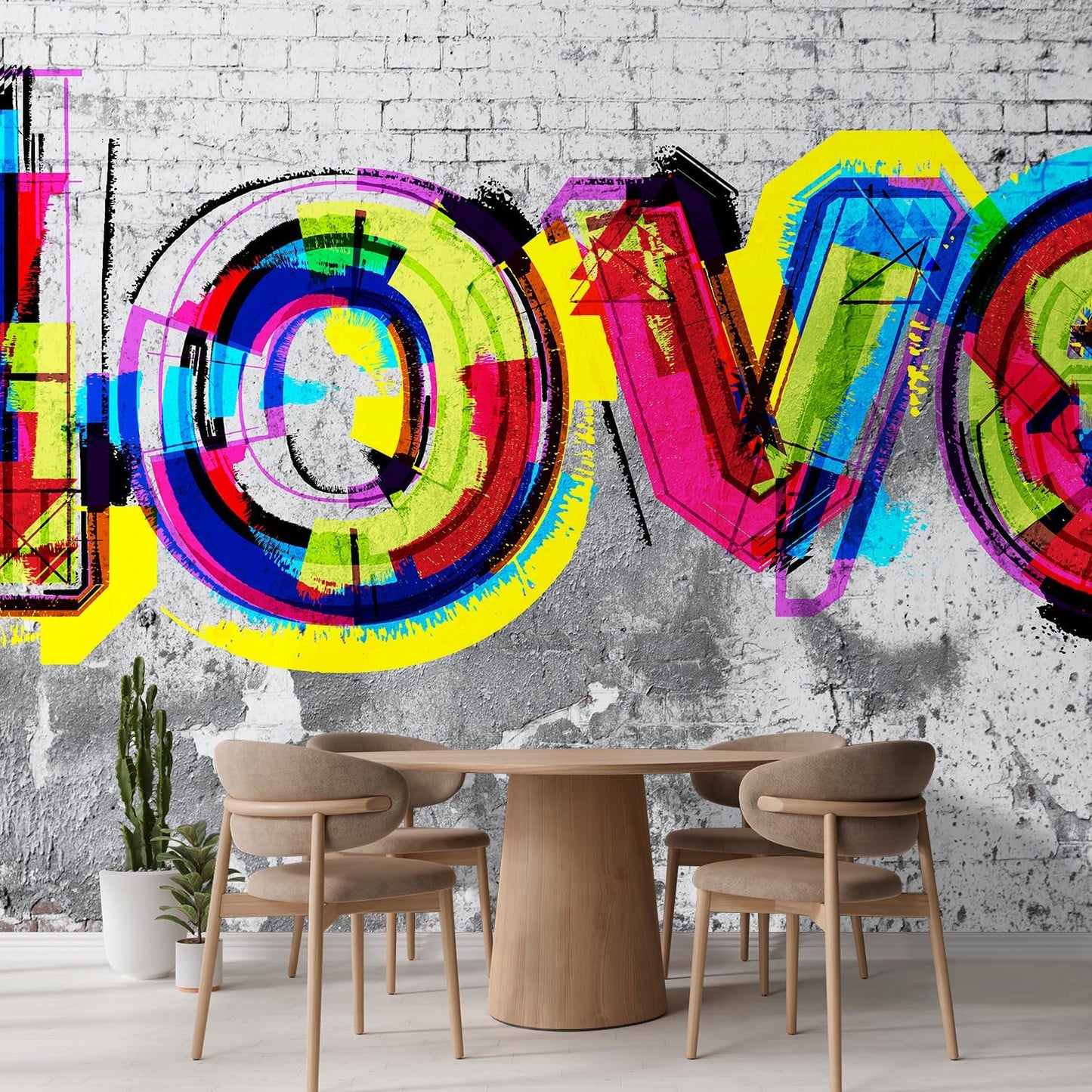 wall26 Colorful Graffiti Large Wall Mural, Removable Peel and Stick Wallpaper, Home Decor - 96x120 inches