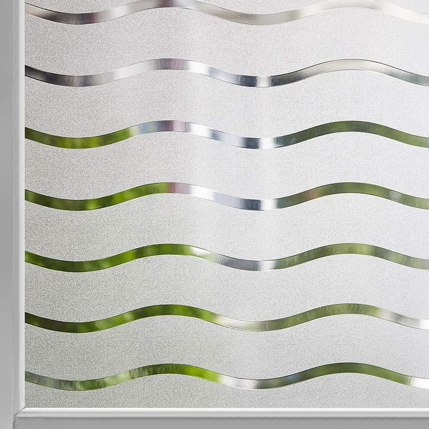 LEMON CLOUD Window Film for Privacy and Light Protection,Non Adhesive Removable Glass Covering Opaque Window Sticker Self Static Cling Vinyl Glass Film for Home Office (11.8 x 78.7 Inch,Wavy)