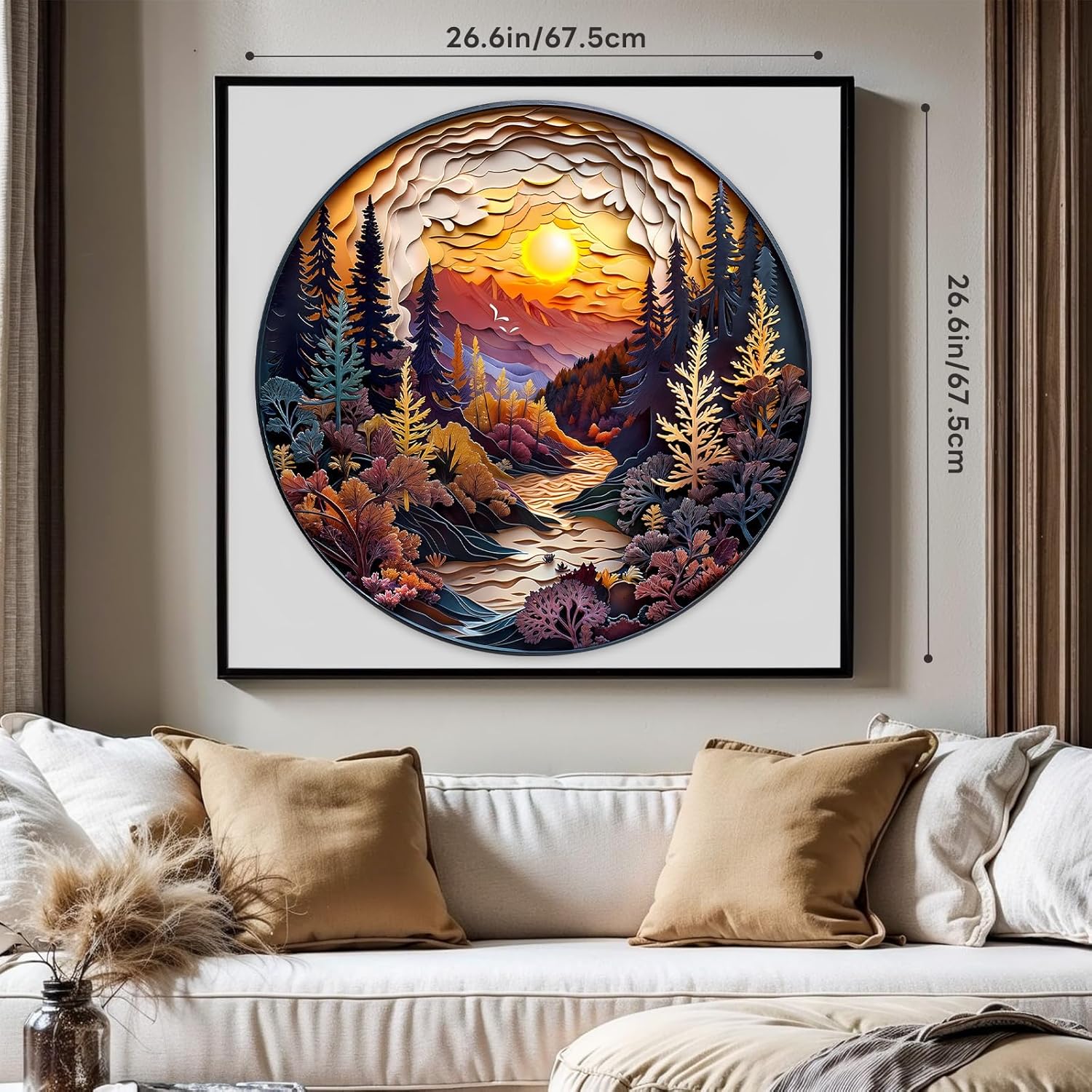 masseruon Round Puzzles for Adults 1000 Pieces-Naturelish Puzzle-26.6x26.6in Jigsaw Puzzles with HD Matte Finish-Hard Impossible Difficult for Adult-Challenging Gift for Puzzle Lovers