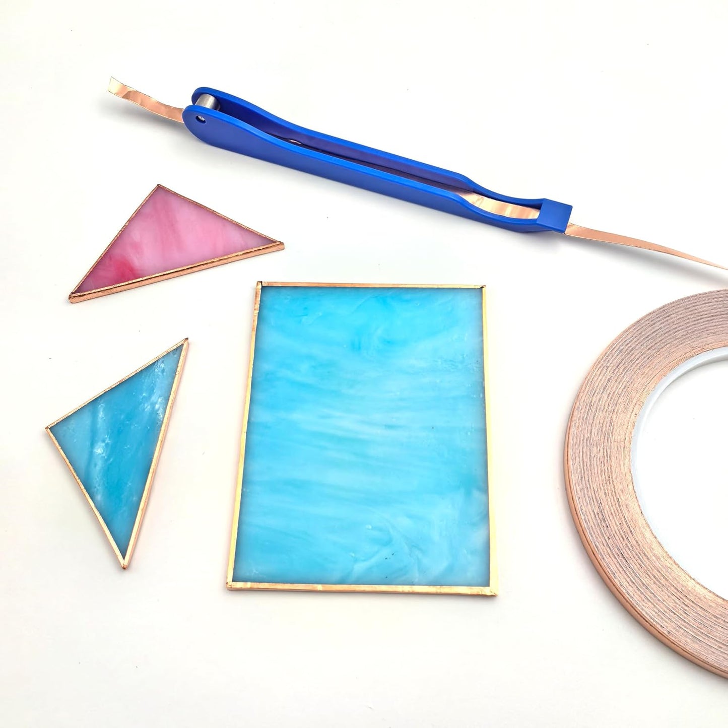 1/4 Inch Black Back Copper Foil for Stained Glass, 1.5 Mil Thick, 36 Yards 2 Rolls, with Copper Foil Hand Foiler