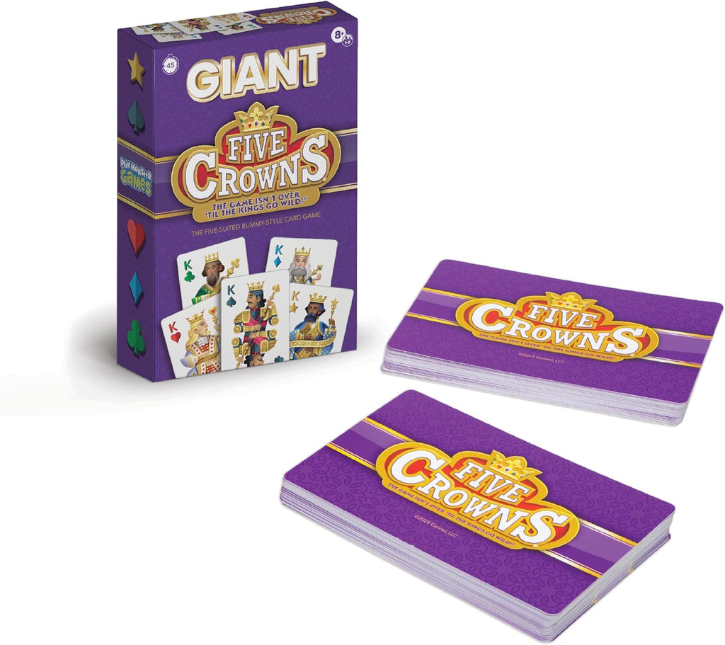 Five Crowns Giant Card Games – Jumbo Playing Cards, Card Game for Kids and Adults, Family Game Night, 5 Suited Rummy Style Card Game, Ages 8+