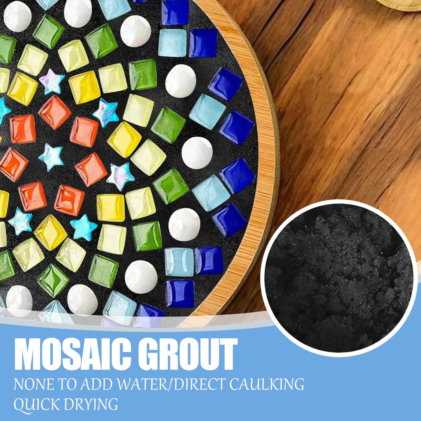 Mosaic Crystal Grout, Mosaics Tile Tools, Mosaic Tile Accessories – Essential for Handmade Grouting and Perfect for DIY Craft Projects (Black, 4.5oz)