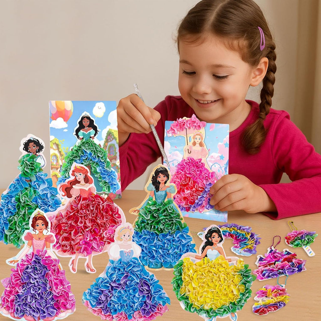 3 otters Poke in Art, Magical Princesses Party Favors Pretty Princess Game for DIY Crafts Birthday Gifts Classroom Prizes for Girls