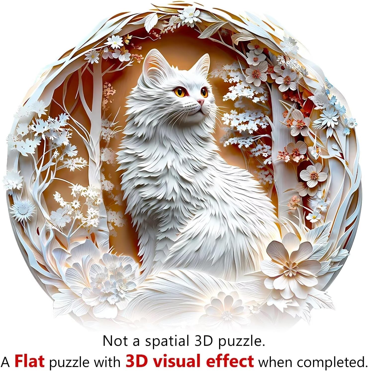 Wooden Puzzles Adults, 3D Cats Wooden Puzzles 100 Pieces, Unique Animal Shaped Wood Challenging Jigsaw Puzzles Gifts for Adults, 8.5x8.5in