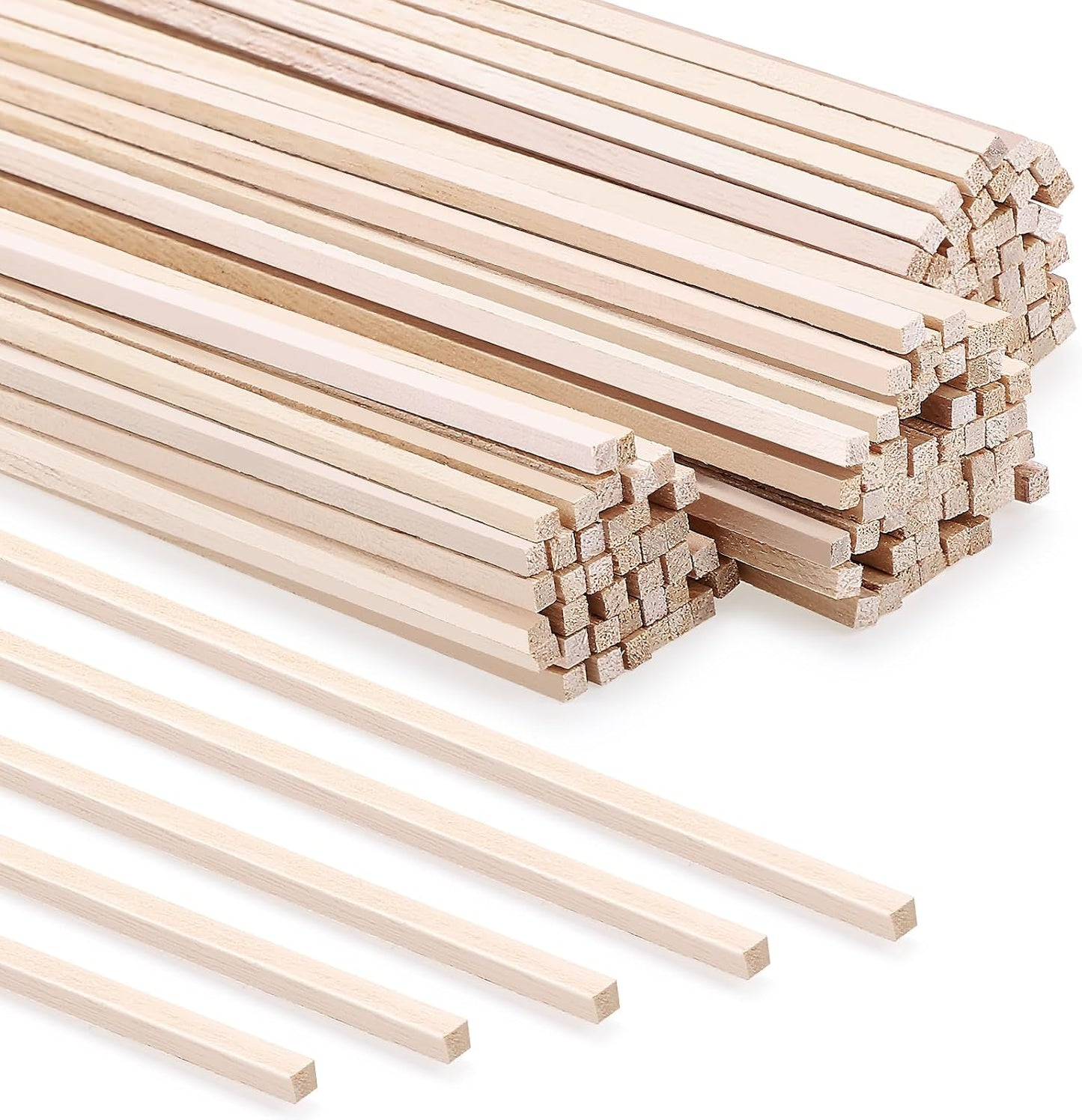 240 Pcs Balsa Wood Sticks 1/8 x 1/8 x 12 Inch Square Dowel Rods Balsa Wood Strips Hardwood Sticks for Crafts DIY Projects Models Making