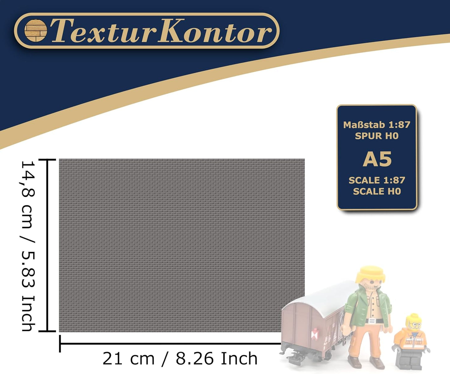 3 Sheets Self-Adhesive Decorative Film Paving Stones and Surfaces for Model Making in Scale 1:87 Scale H0 (UK: 3.5 mm Scale) (Wall Bricks)