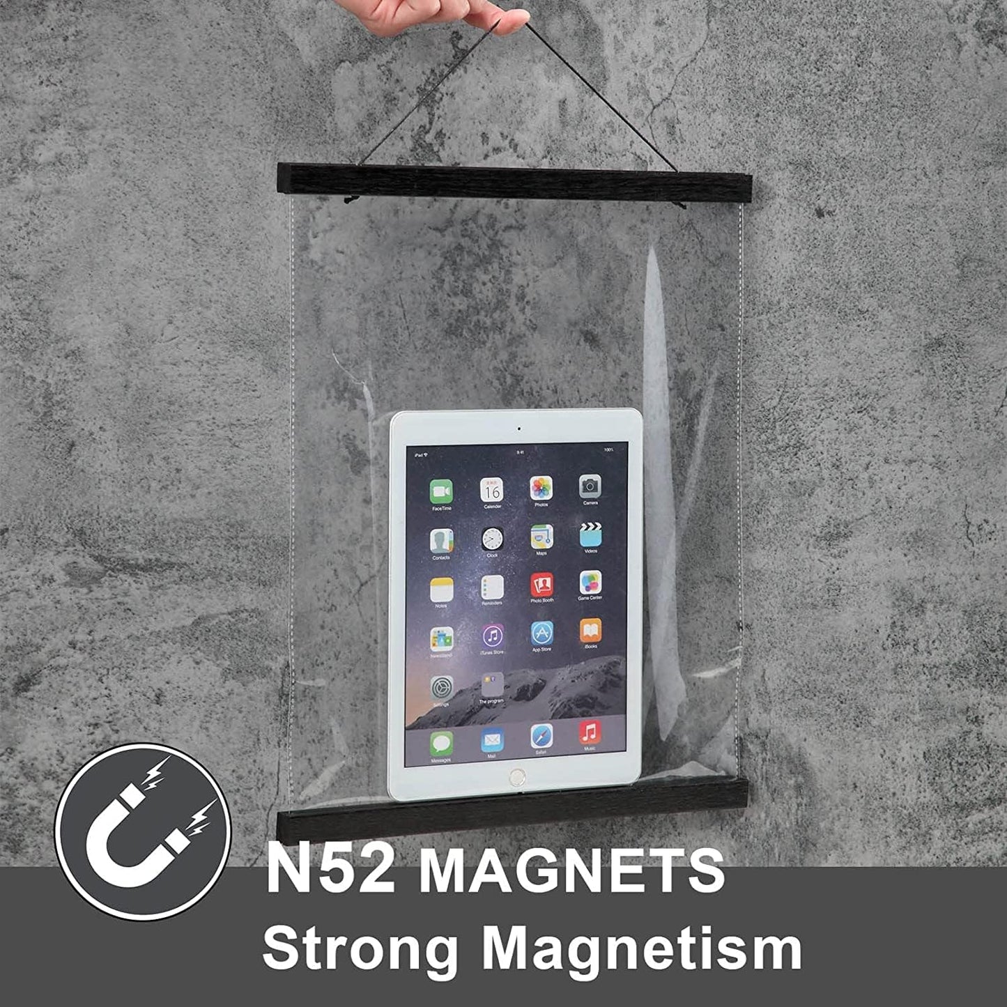 WITCOLOR Magnetic Poster Hanger Frame, Black Magnet Poster Frame 18x24 18x12 18x18 for Posters, Paintings, Photos, Maps, Scrolls, Picture, Canvas Works and Art Prints(18")