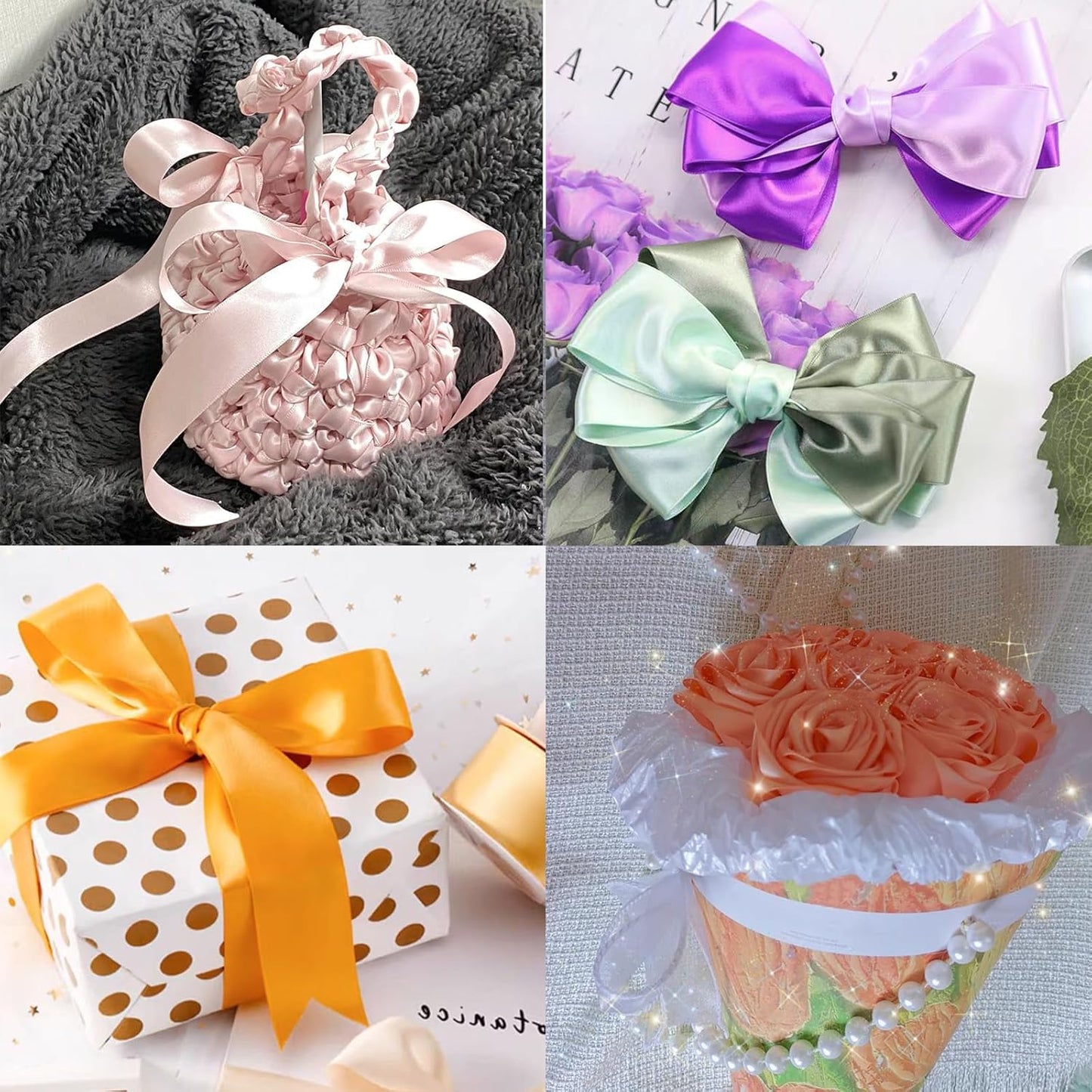Spring Moss Satin Ribbon 1-1/2" X 50 Yards Solid Color Double Faced Ribbons Perfect for Crafts Wedding Decor Bow Making Arts Sewing and More
