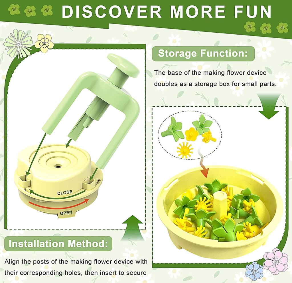 Fabric Flower Bouquets Toys, DIY Craft Kit for Girls 3 4 5 6 7 8 9 10 Years Old, Creative Arts and Crafts Activity for Toddler Kids, Preschool Educational Flower Assembly Gifts for Birthday Christmas