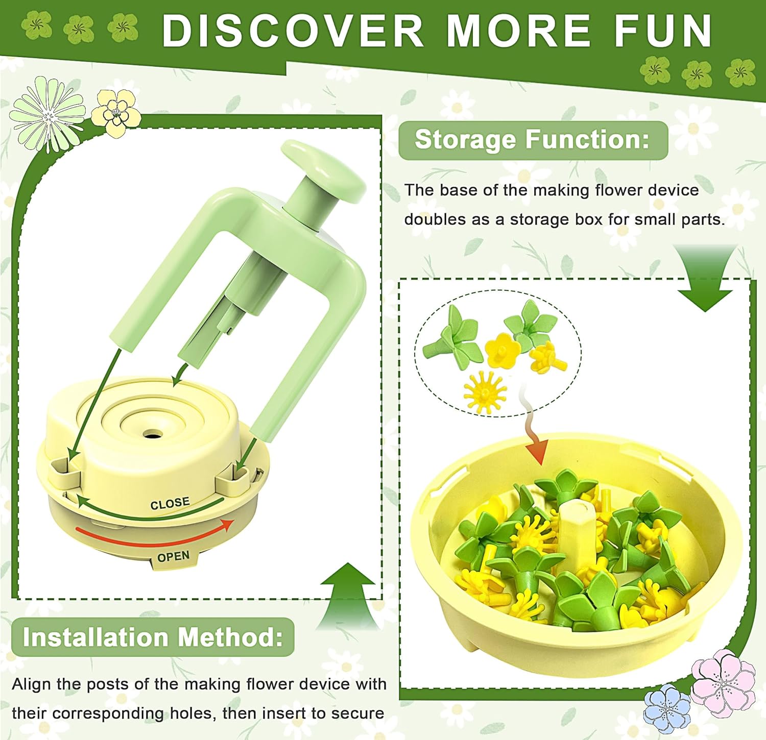 Fabric Flower Bouquets Toys, DIY Craft Kit for Girls 3 4 5 6 7 8 9 10 Years Old, Creative Arts and Crafts Activity for Toddler Kids, Preschool Educational Flower Assembly Gifts for Birthday Christmas