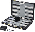Get The Games Out Backgammon Set, Classic Board Game Case, 2 Players, Includes Strategy & Tip Guide, Perfect for Parties and Family Game Nights - Large, Black