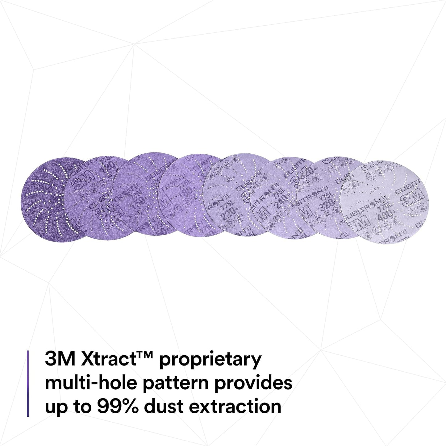 3M Xtract Cubitron II Hookit Clean Sanding Film Disc 775L, 150+, 6 in, Pack of 50 Hook and Loop Sanding Discs for Paint Preparation and Removal, General Sanding, Refining, Blending, and Featheredge