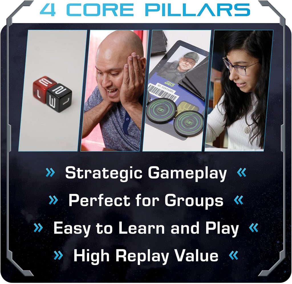 No Escape Board Game - Strategy Board Games for Adults, Family Games, Party Games. Unique Strategic Space Sabotage Traitor Maze Game with Tiles - Fun for Kids, Teenagers, Adults. 2 to 8 Players.