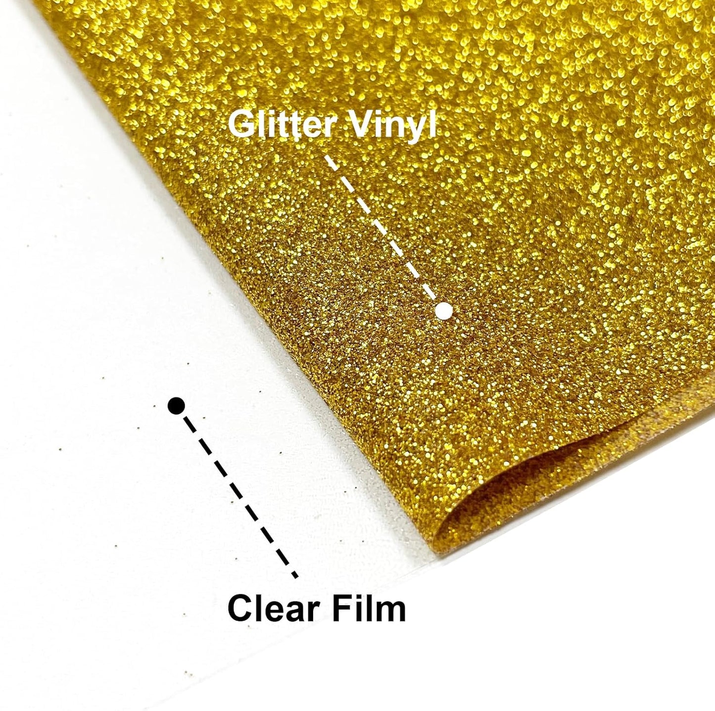Golden Glitter HTV Heat Transfer Vinyl, 12" x 8ft lron on Vinyl, for T-Shirt Ironing, Vinyl HTV Easy to Cut and Weed, The Best Choice for DIY Creativity. (Golden, 12" x 8ft)