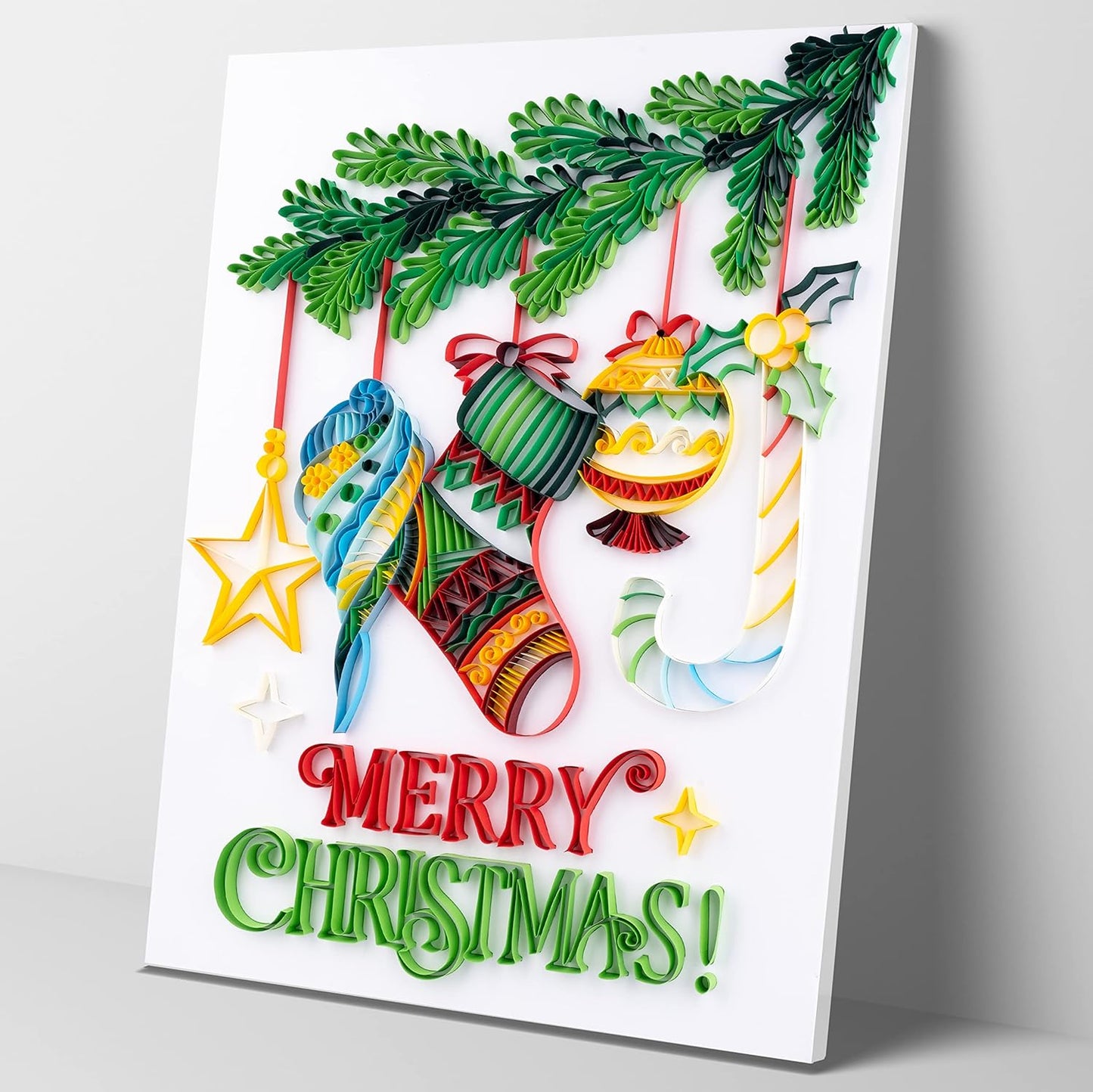 Uniquilling Christmas Quilling Kits, Paper Quilling Kit with Quilling Tools& Using Manual, 16 * 20-in Christmas Decorations Paper Filigree Kits, DIY Quilling Christmas Gifts for Friends Family