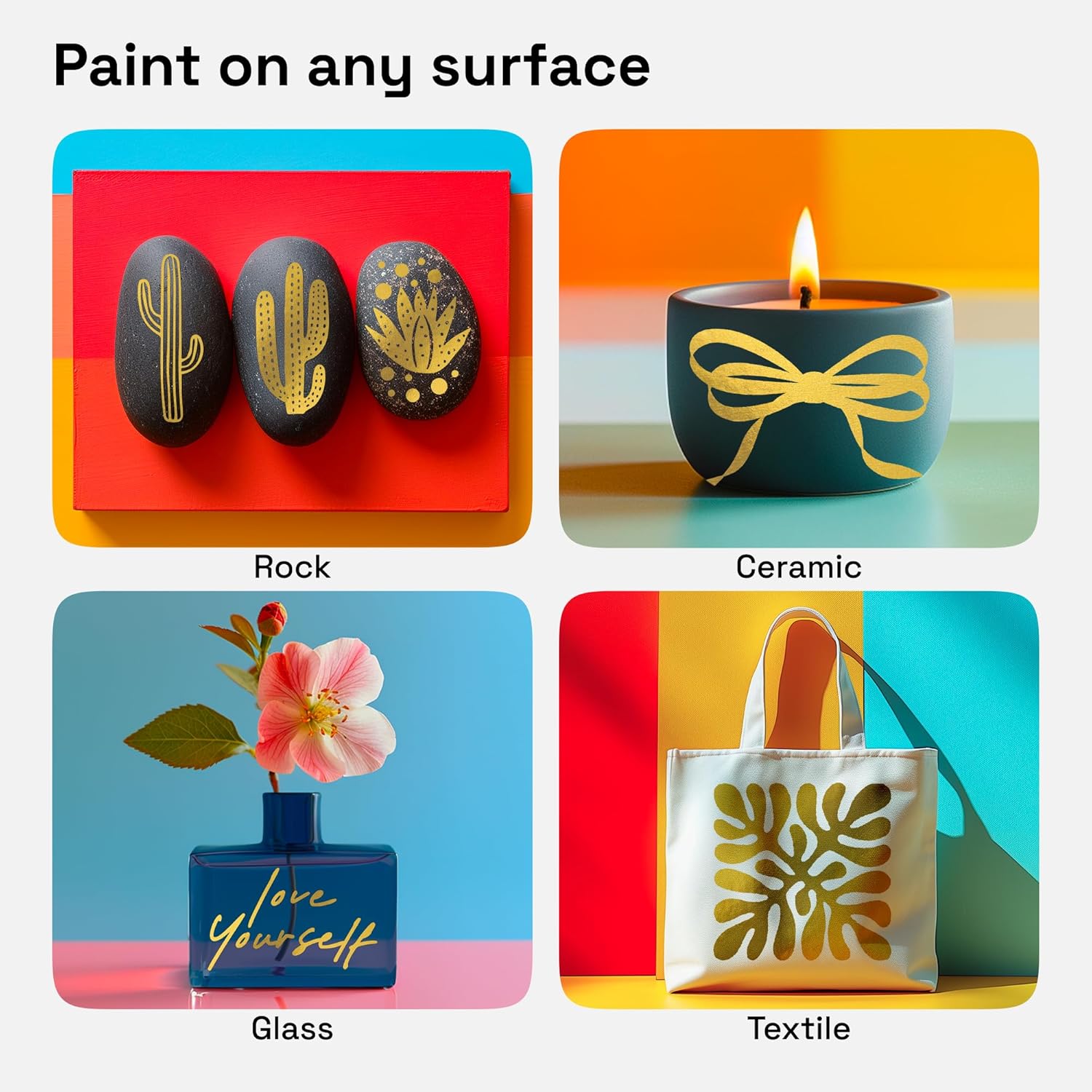 ARTISTRO 5 Gold Dual Tip Brush + Fine Acrylic Paint Markers - Easy for All Ages & Levels Paint Pens for Fabric, Rock, Glass, DIY - Halloween Pumpkin Painting Kit, Art Supplies, Christmas Gift