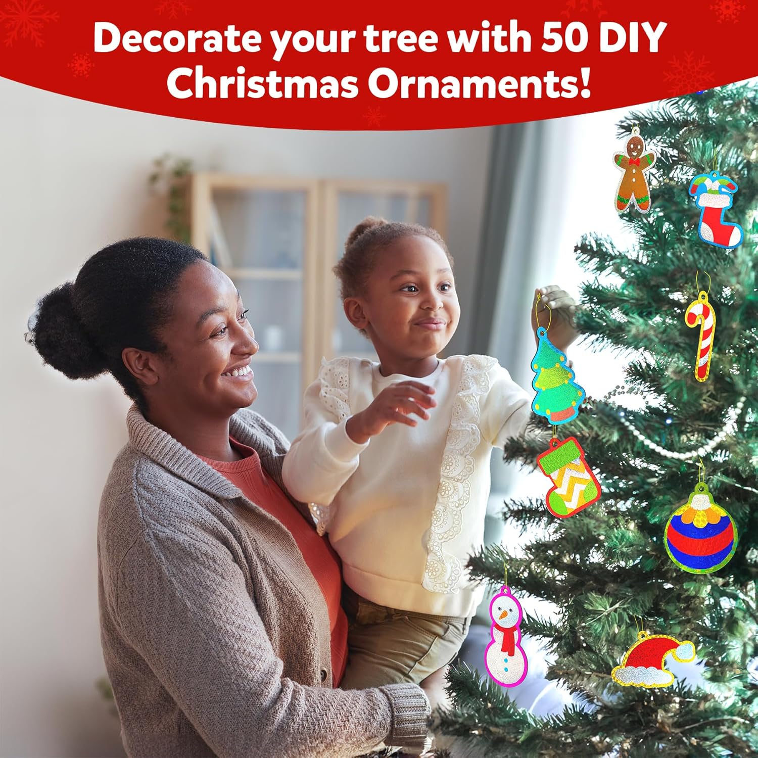 Skillmatics Foil Fun - Christmas Ornaments, Mess Free Art for Kids, Festive Holiday Craft Kits, DIY Decor Creative Activity, Gifts for Girls & Boys Ages 4, 5, 6, 7, 8, 9, and Up