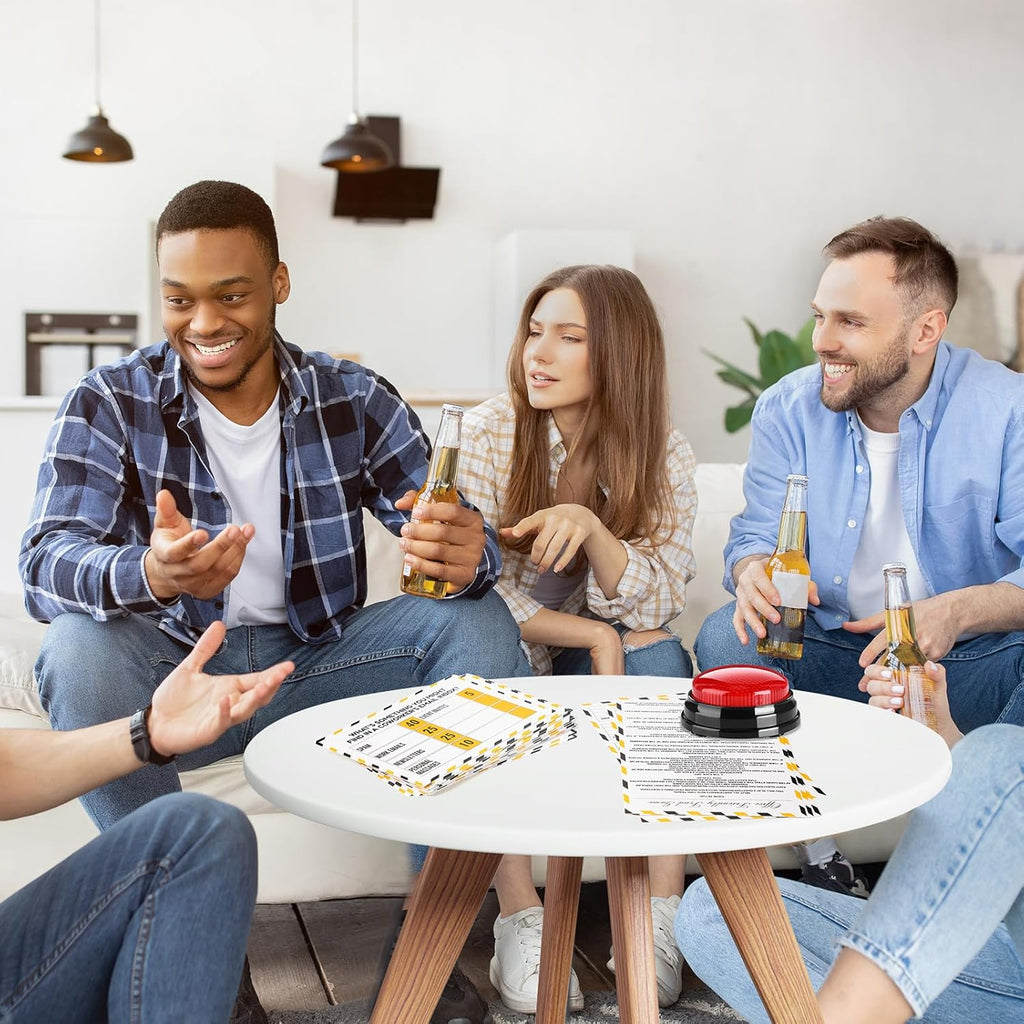 Office Party Friendly Feud Game with 2 Answer Buzzers, Team Building Feud Cards for Family Game Night Fun Trivia Quiz for Work Staff Coworkers Groups