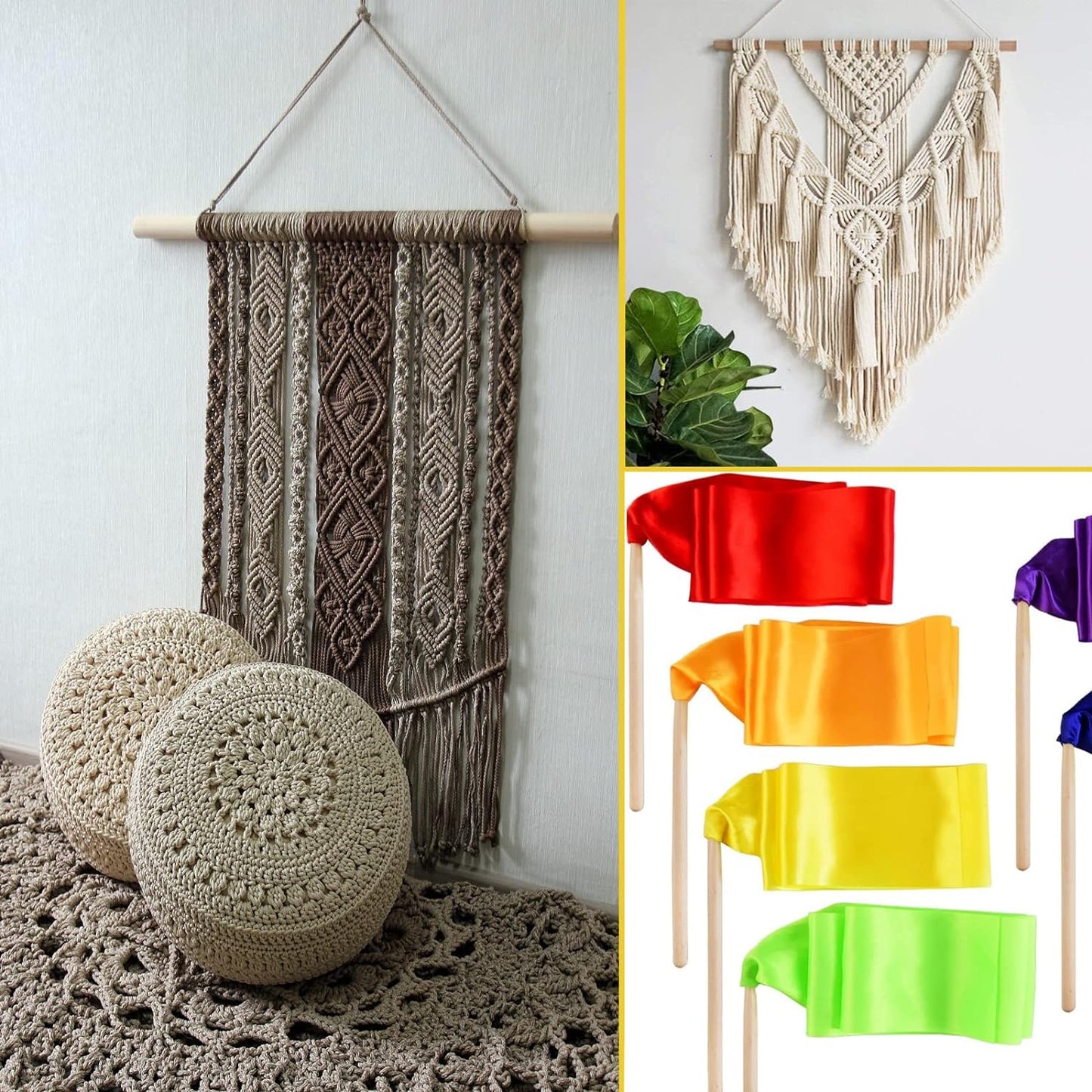Wooden Dowel Rods Wood Dowels for Crafts, 6 PCS 1 x 12 Round Wooden Sticks for Crafts, Thick Macrame Dowels, Unfinished Hard Wood Sticks for Crafting, Arts and DIYers, Closets and Wedding