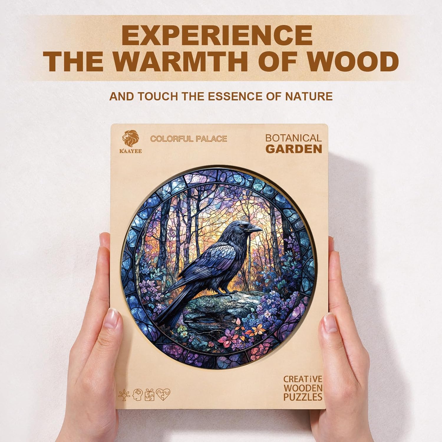 Wooden Puzzles for Adults, Wooden Jigsaw Puzzles, Crow-XL Puzzle, Gifts for Family or Friends for Any Holiday.（17.3 * 17.3 in 450pcs）