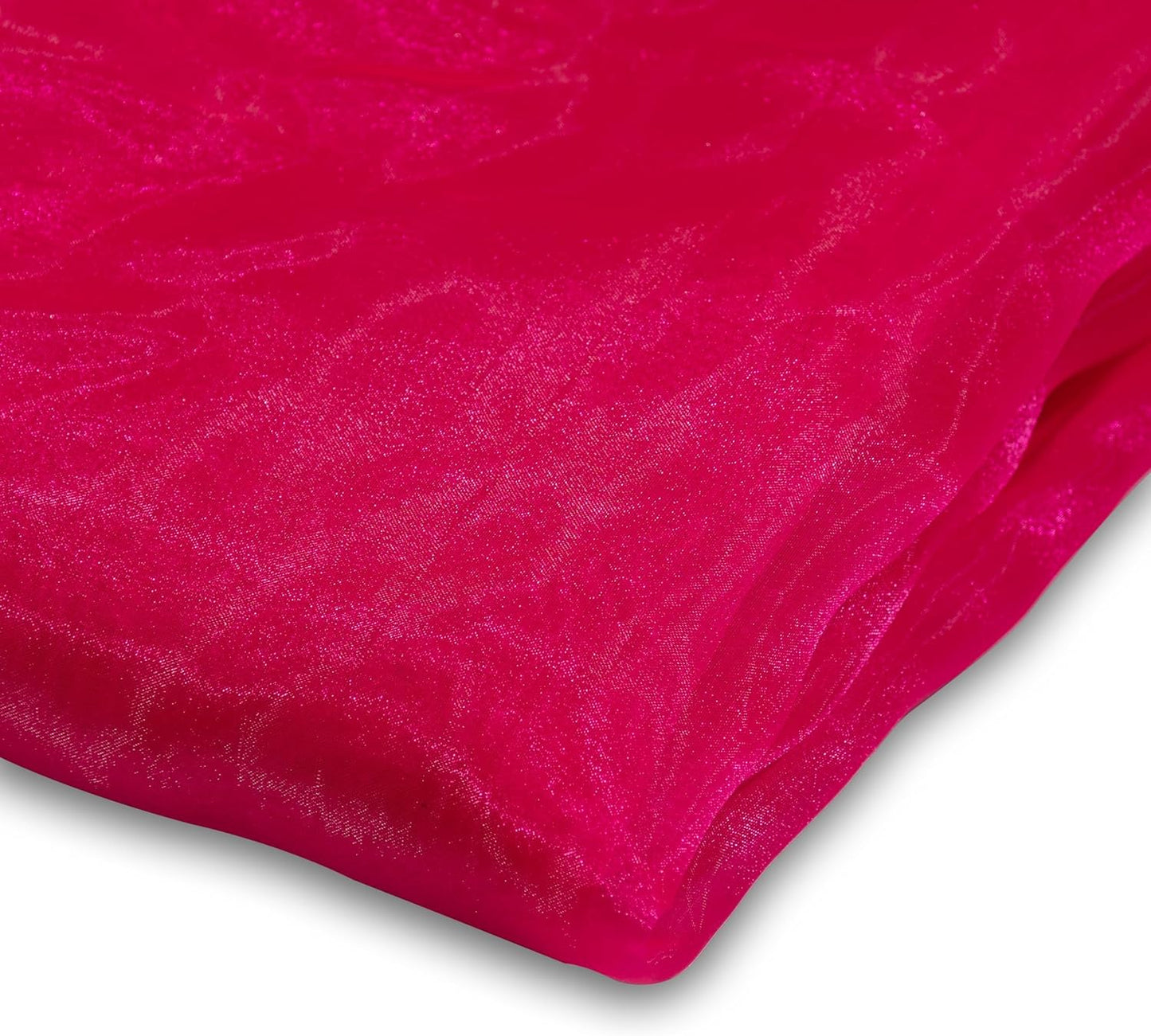 Fynite Sheer Organza Fabric | 5 Yards Long | 44" Wide | Bridal Solid Sheer Organza Bolt for Wedding Dress Fashion Craft Decorations - Hot Pink