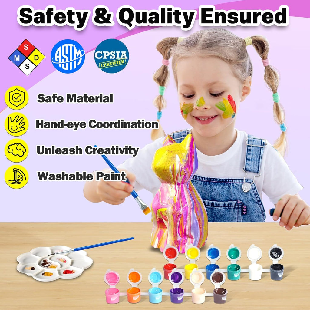 FUNZBO Paint Your Own Cat Lamp Kit - Halloweens Arts and Crafts Supplies, Toys for Ages 8-13, Crafts for Girls 8-12, Painting Kits for Kids Teen, DIY Toy for Toddler 3 4 5 6 7 9 10 11 + Birthday Gifts