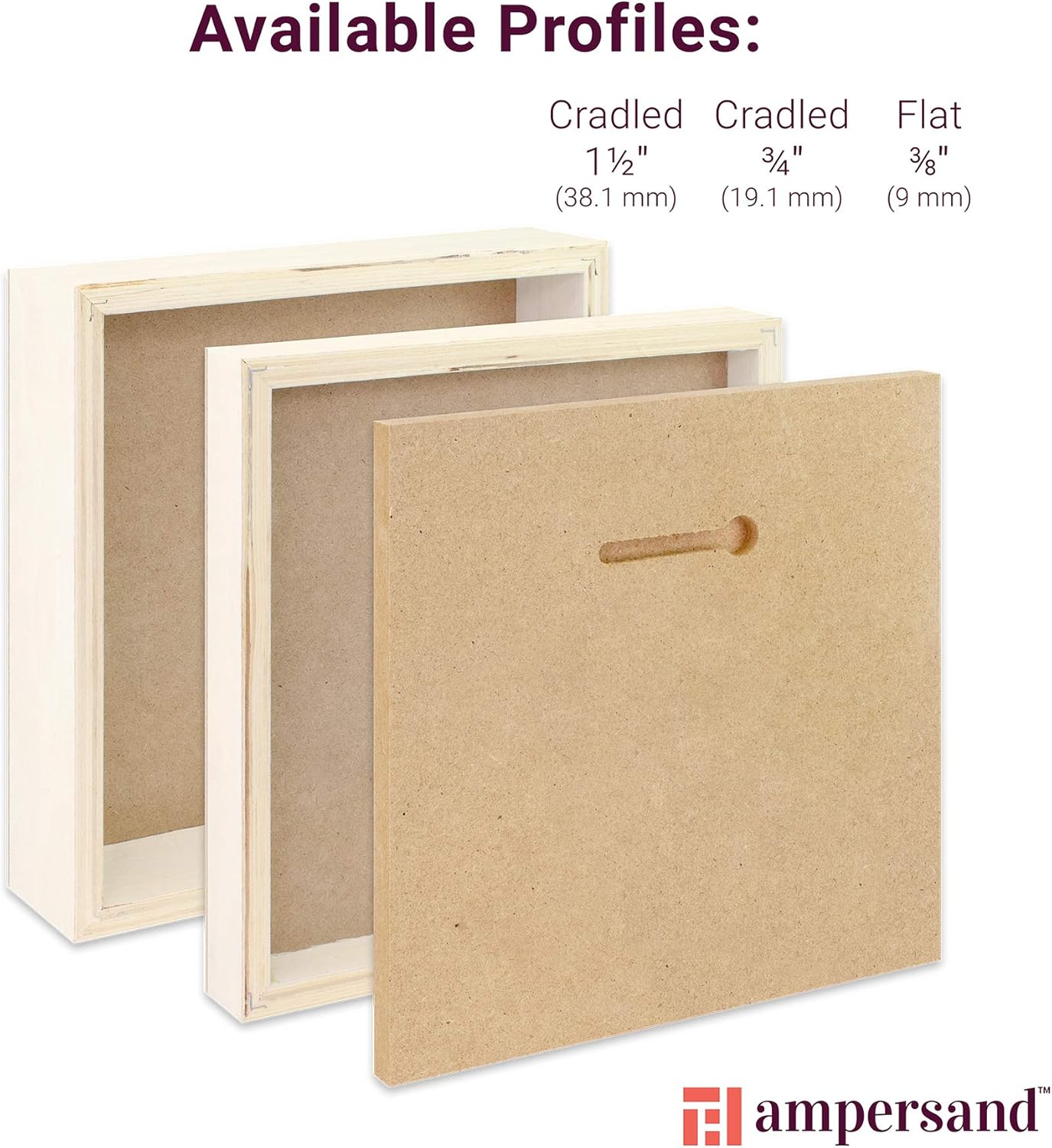 Ampersand Art Supply Wood Gesso Art Painting Panel: Canvas Texture, 3/4 Inch Cradle, 11" x 14"