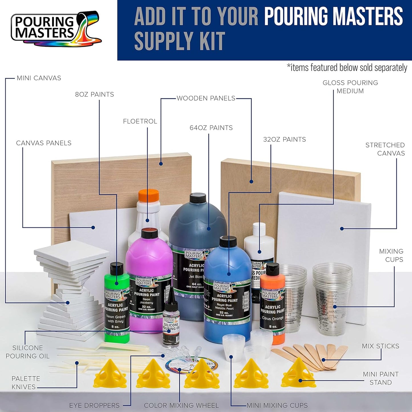 Pouring Masters 8 Oz Acrylic Pearlescent Effects Medium - Creates Pearl Iridescent Metallic Shimmer for Fluid Art & Acrylic Painting