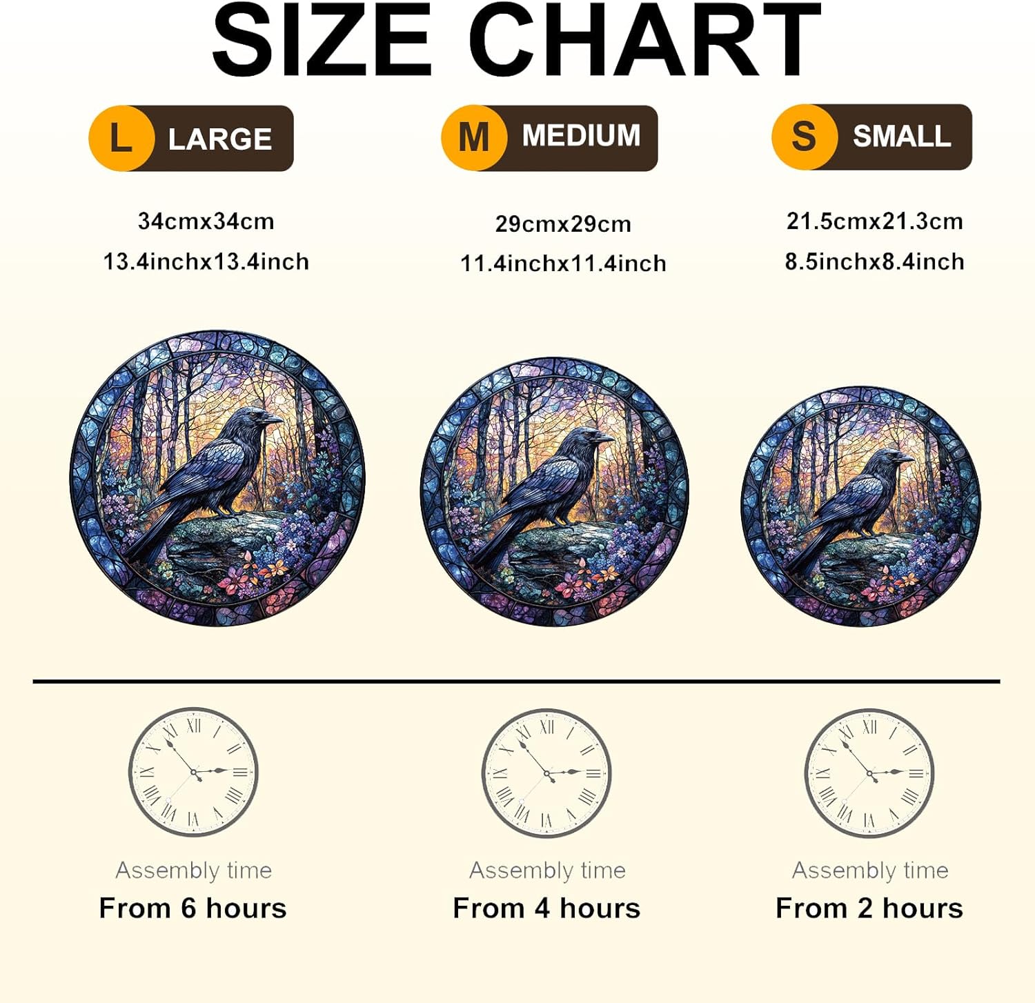 Wooden Puzzles for Adults, Wooden Jigsaw Puzzles, Exquisite Raven Puzzle, Gifts for Family or Friends for Any Holiday.（13.4 * 13.4 in 300pcs）