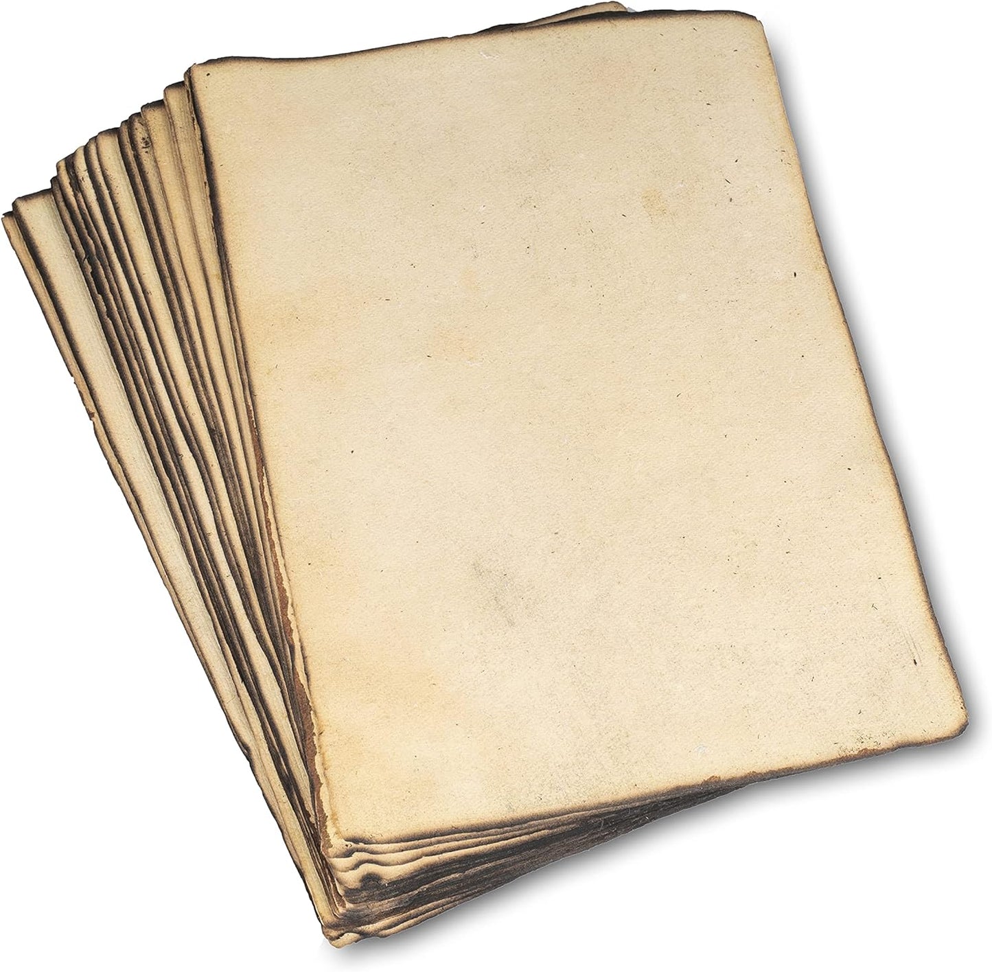 Wanderings Handmade Antique Blank Paper with Slightly Burned Edge, A4 Size, Package of 50 - Recycled Watercolor Mixed Media Loose Leaf Paper for Writers Invitations Crafts Thick 150 GSM - 8.25x11.7