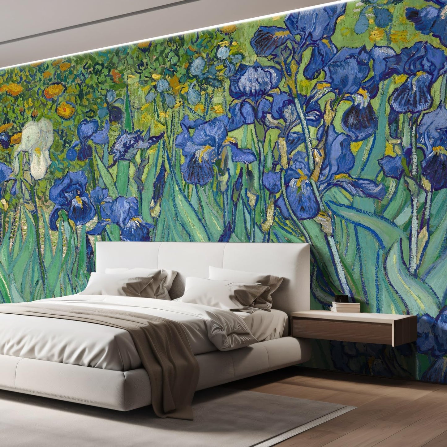 wall26 Irises by Vincent Van Gogh Dutch Impressionism 20th Century Artist Peel and Stick Large Wall Mural, Removable Wallpaper, Home Decor - 108x144 inches