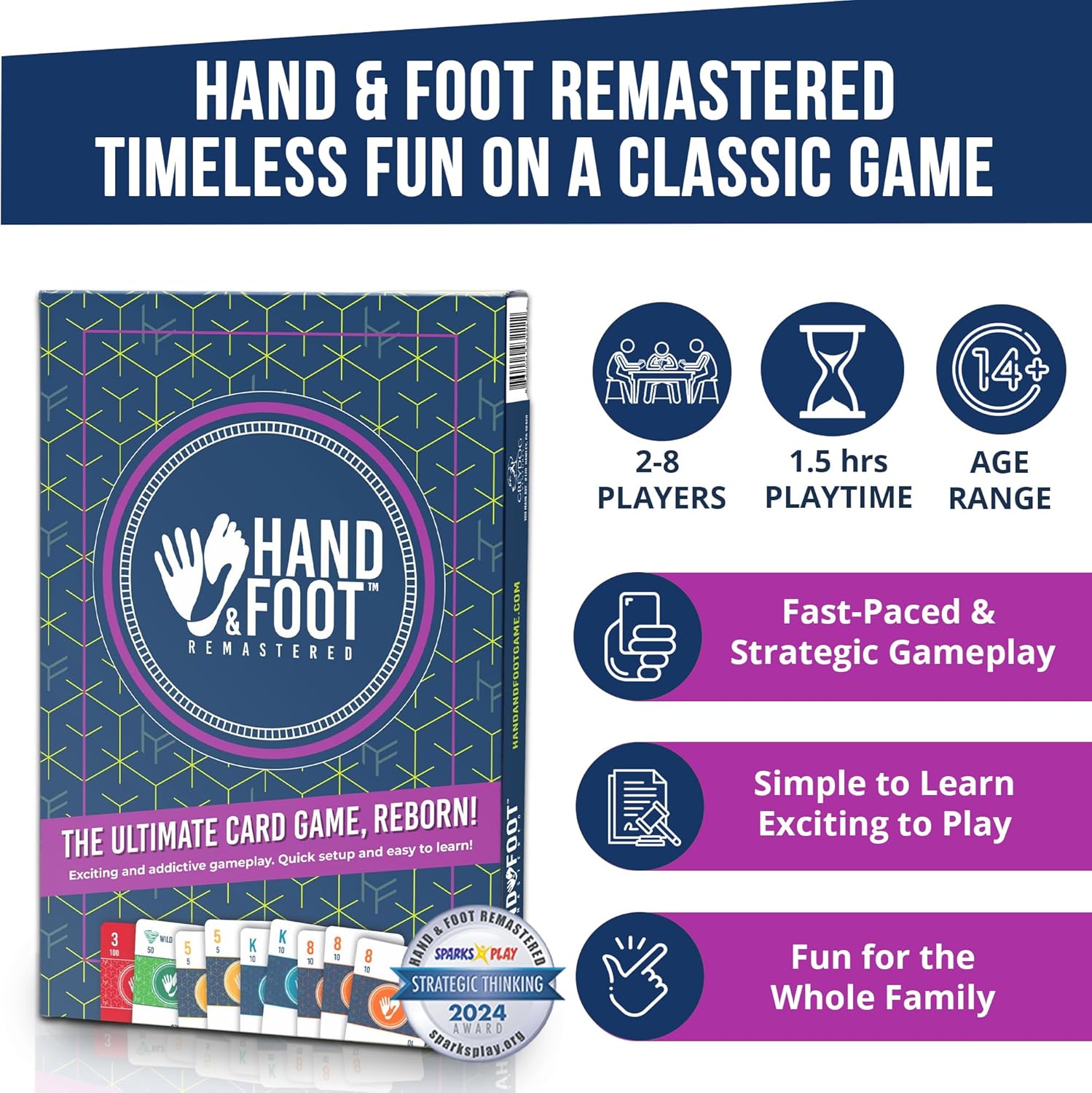 Hand & Foot Remastered 8 Player Edition – Card Game for Adults & Families