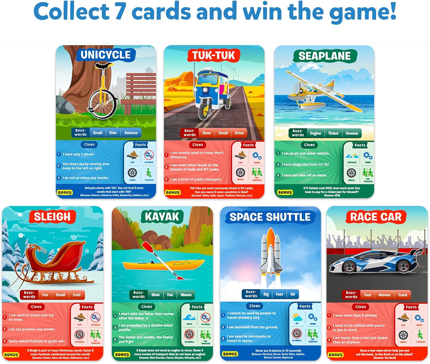 Skillmatics Guess in 10 Things That Go, Perfect for Boys, Girls, Kids Who Love Card Games, Educational Toys & Board Games, Gifts for Ages 6, 7, 8, 9