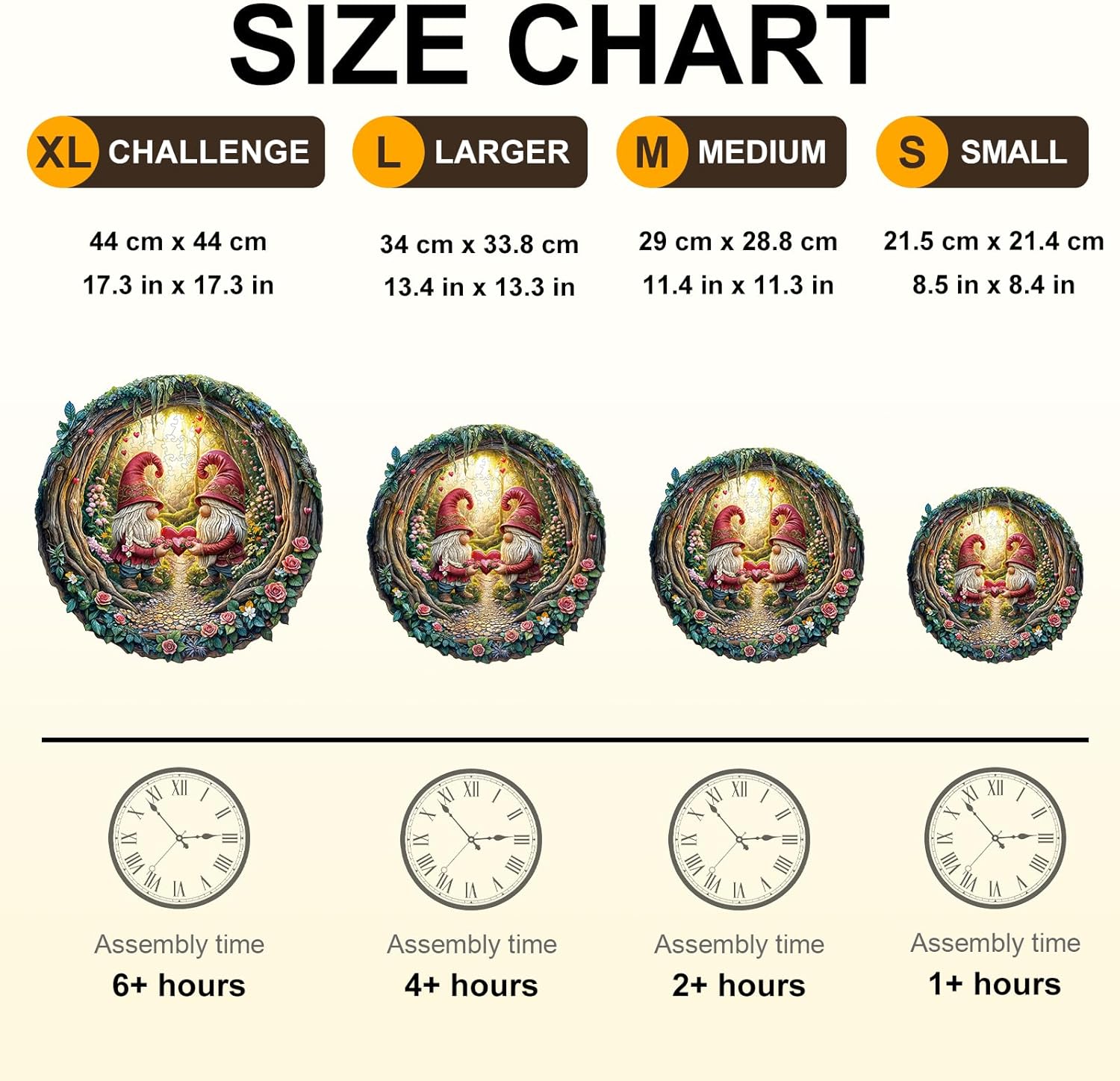 KAAYEE Wooden Puzzles for Adults, 3D Visual Effect Gnome Couple Wooden Jigsaw Puzzle Unique Shape Wood Puzzle Adult, 3D Effect Flat Puzzle Birthday Family Games (L-13.4 * 13.3in-300pcs)