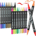 20 Colors Acrylic Paint Pens, Water-based Paint Markers for Wood,Canvas, Glass, Ceramic, Roch Painting,DIY Crafts, Art Supplier (20 Corlors(Brush and Fine Nib))