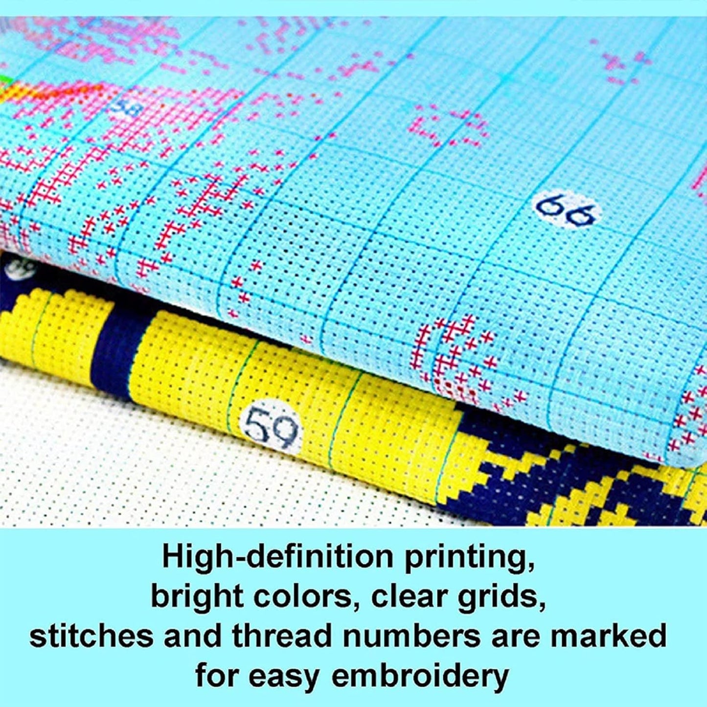 Foxdiviy Stamped Cross Stitch Kits Full Range of Embroidery Needlework Starter Kits for Beginners Adults 11CT Embroidery Patterns Art Crafts DIY Needlepoint Kits-Underwater World 16x20 inch