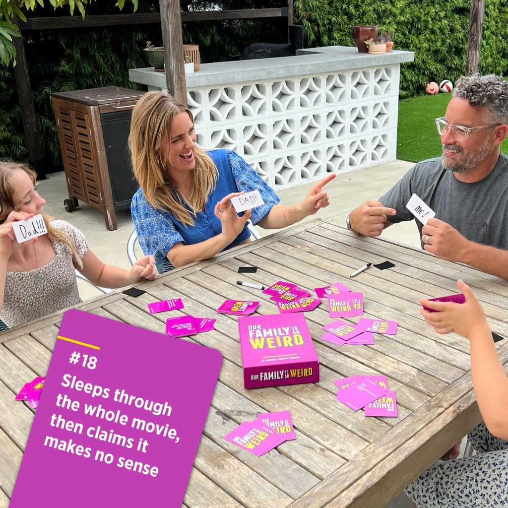 DSS Games Our Family is So Weird [A Family Card Game to Decide Who’s Most Likely to | Game Night Idea for Kids, Adults & Groups | Great for Halloween, Stocking Stuffers, Friendsgiving, Thanksgiving]