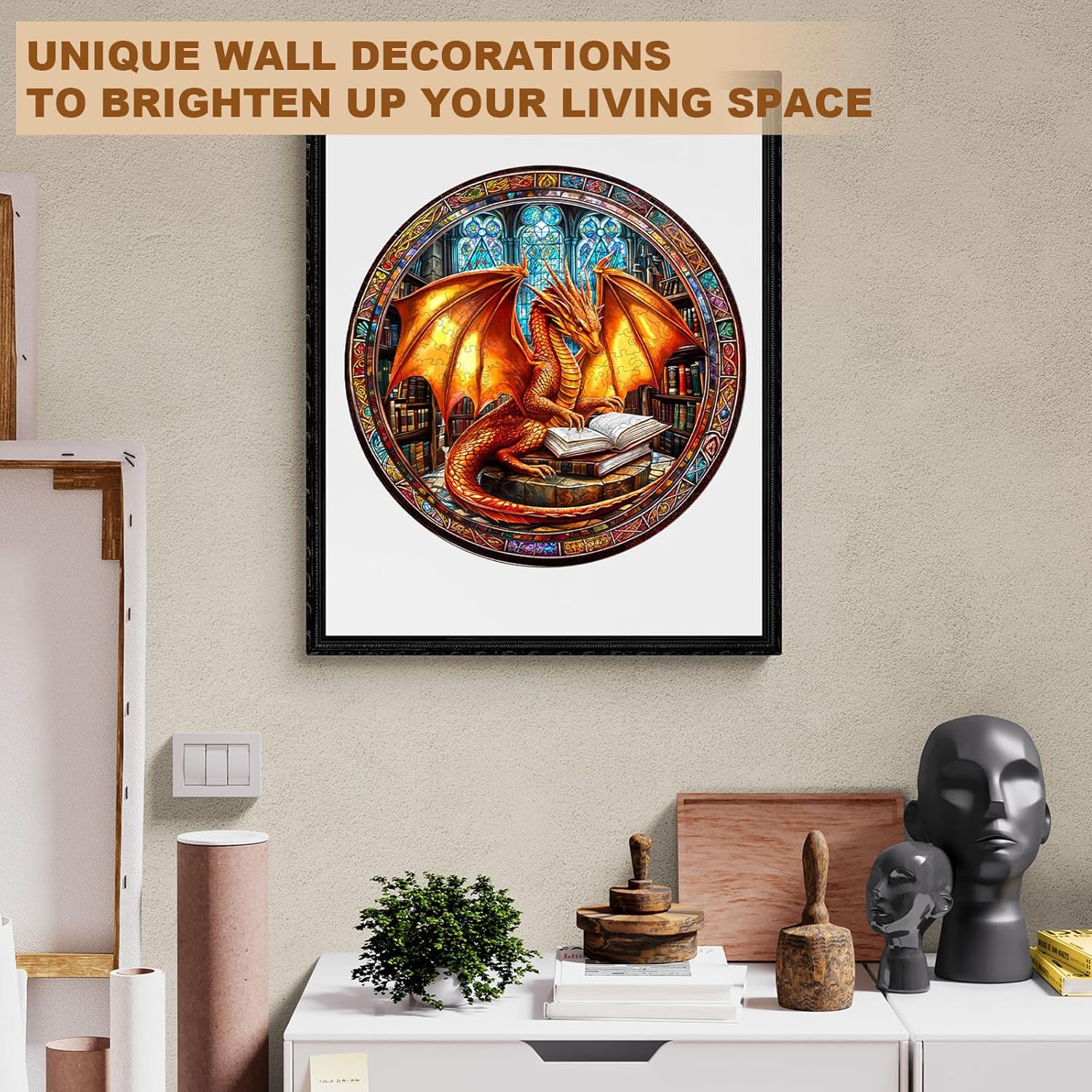 Wooden Puzzles for Adults, Dragon Wooden Puzzle,Magic Wooden Jigsaw Puzzles, Gifts for Family or Friends for Any Holiday.(8.5 * 8.5 in 100pcs)