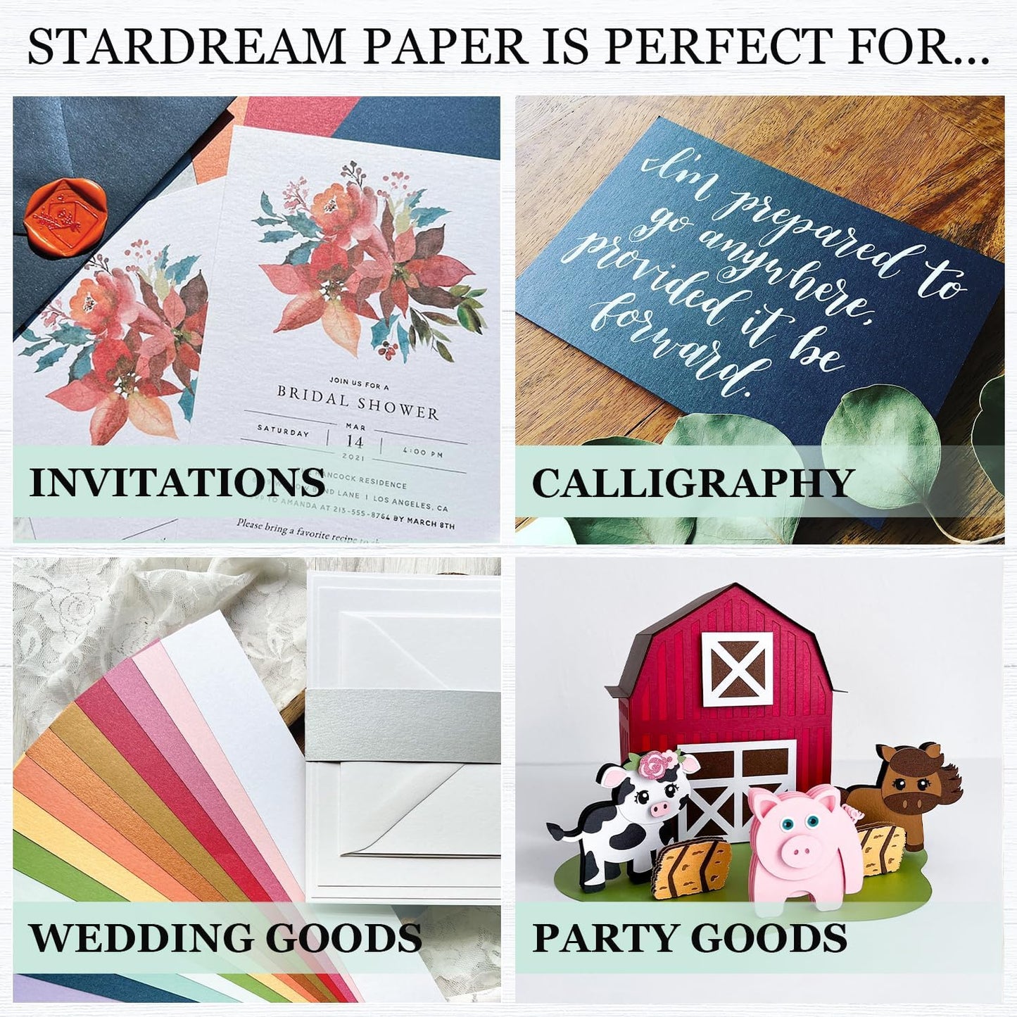 Cardstock Warehouse Stardream Opal Ivory Cardstock Paper - 25 Sheets, 8.5 x 11" – 105 lb / 284 GSM Premium Metallic Ivory Card Stock for High-end Printing, Card Making, Die-cutting & DIY Projects