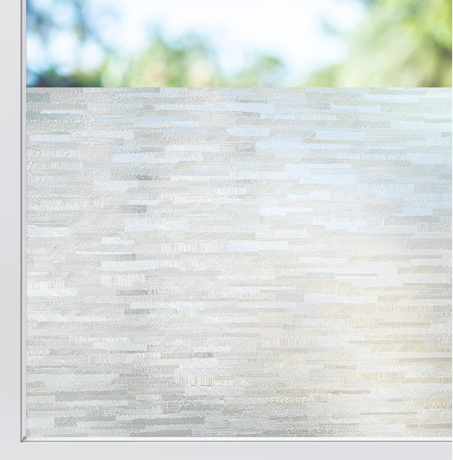 rabbitgoo Window Privacy Film, No Glue Frosted Glass Film, Static Cling UV Blocking Non Adhesive Reusable Heat Control Window Vinyl Clings for Home, Office, Frosted Silk, 23.6 x 78.7 Inches