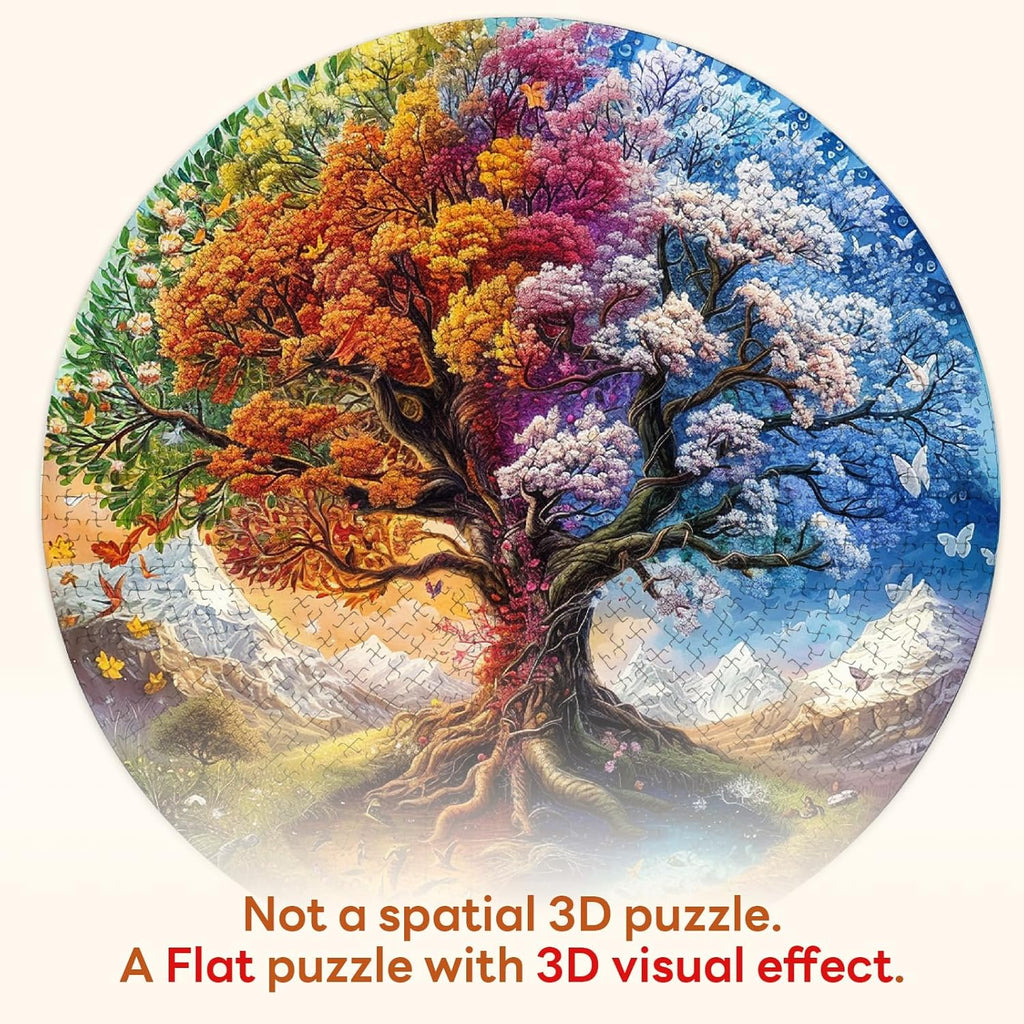 masseruon Round Puzzles for Adults 1000 Pieces-Tree of Life Puzzle-26.6x26.6in Jigsaw Puzzles with HD Matte Finish-Hard Impossible Difficult for Adult-Challenging Gift for Puzzle Lovers