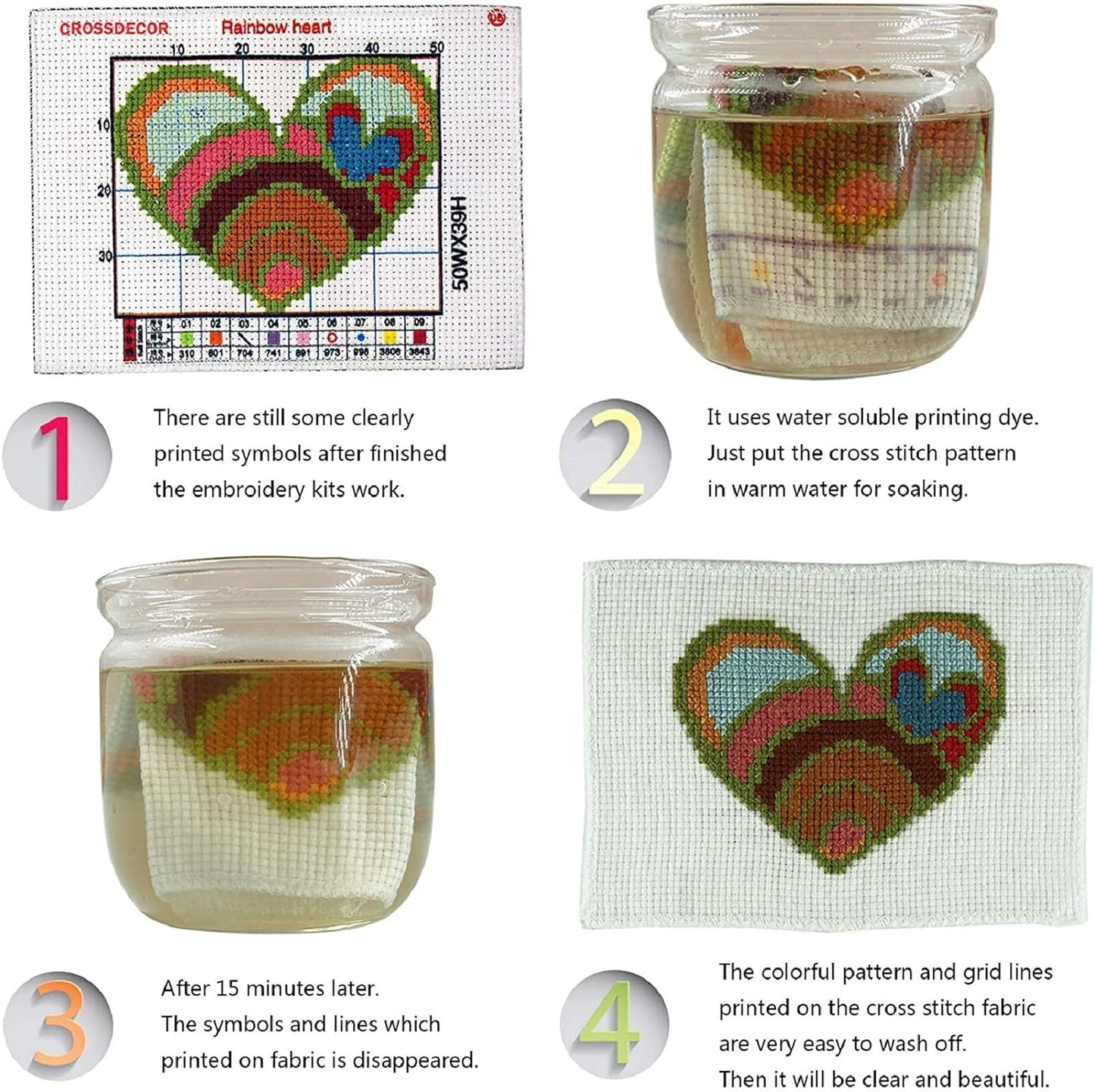 Dimensean Stamped Cross Stitch Kits Full Range of Embroidery Patterns Starter Kits for Beginners Adult or Kids DIY Cross Stitches Needlepoint Kits 11CT-Peacock Butterfly 17.7x17.7 inch