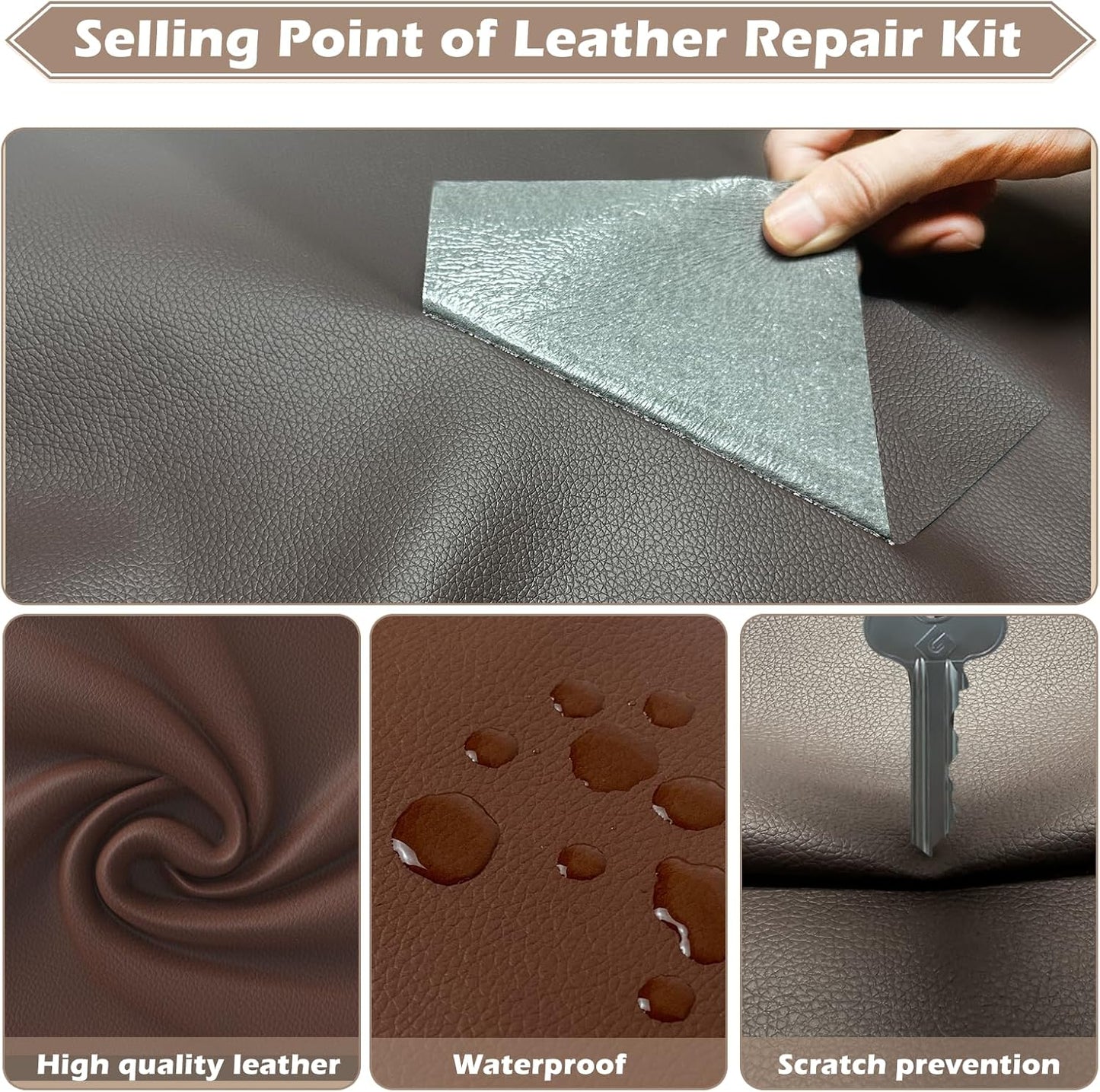 Leather Repair Tape, 23.6x79 inch Leather Patches for Furniture, Self Adhesive Leather Repair Patch for Sofas, Couches, Leather Covers, Seats, Chairs, Vinyl Repair Tape Black